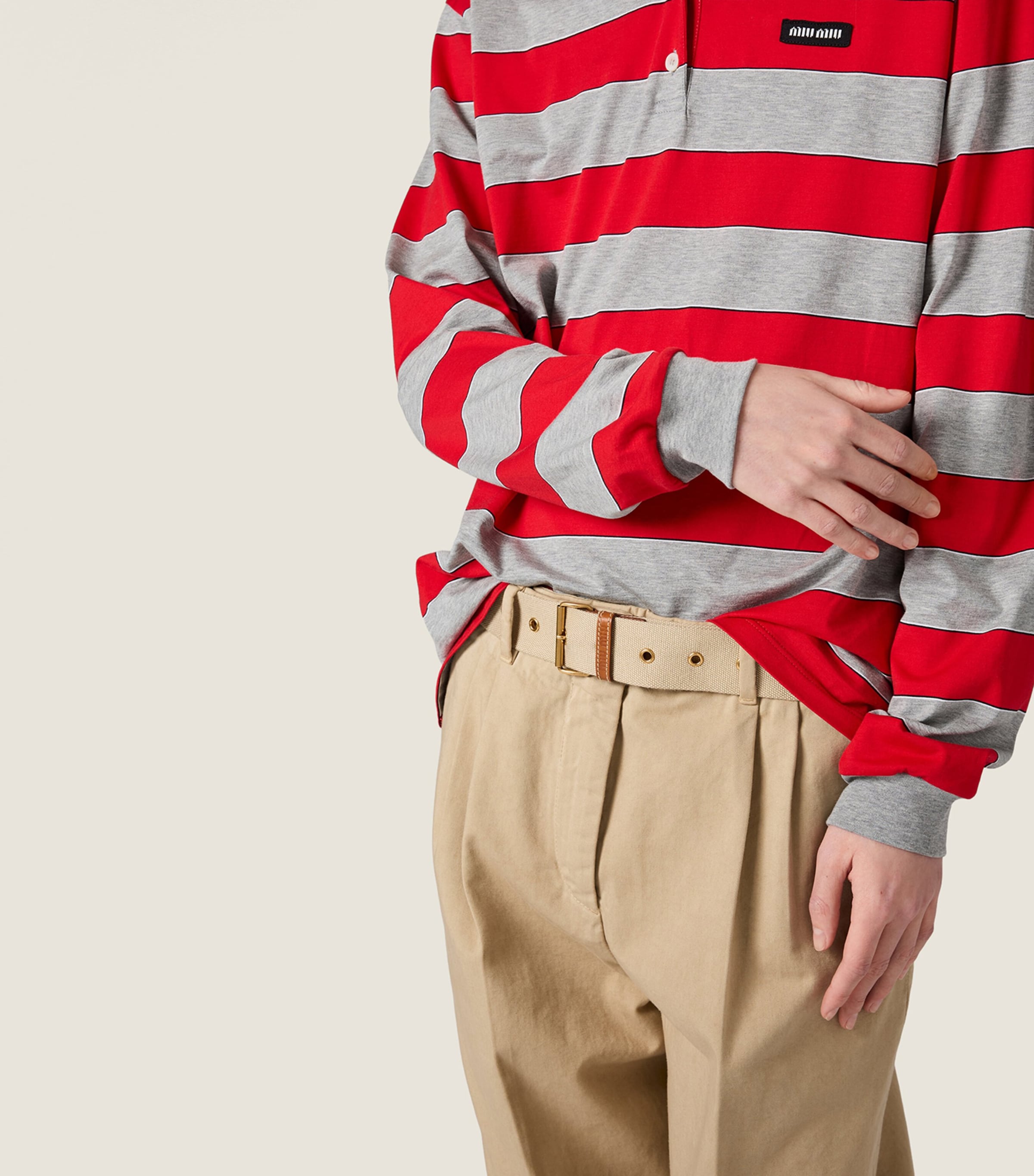 Miu Miu Womens Cotton Stripe Rugby Shirt Image 5