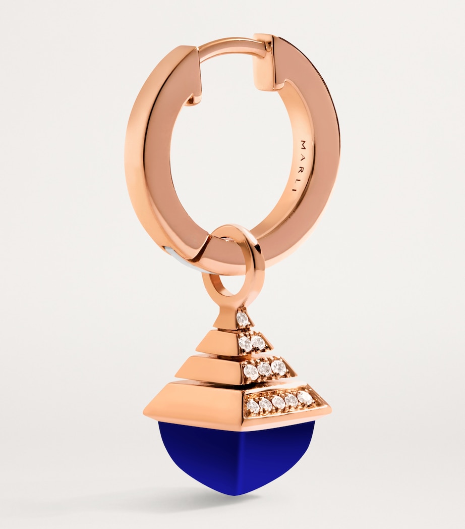 Rose Gold, Diamond and Lapis Lazuli Cleo Rev Drop Earrings ROSE GOLD Image 3
