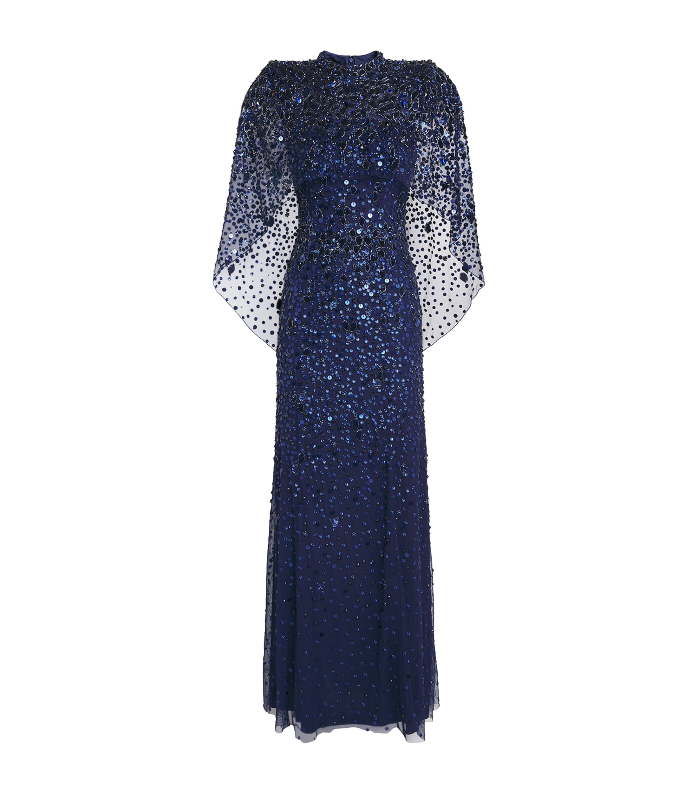 Jenny Packham Bead-embellished Gracie Gown In Blue