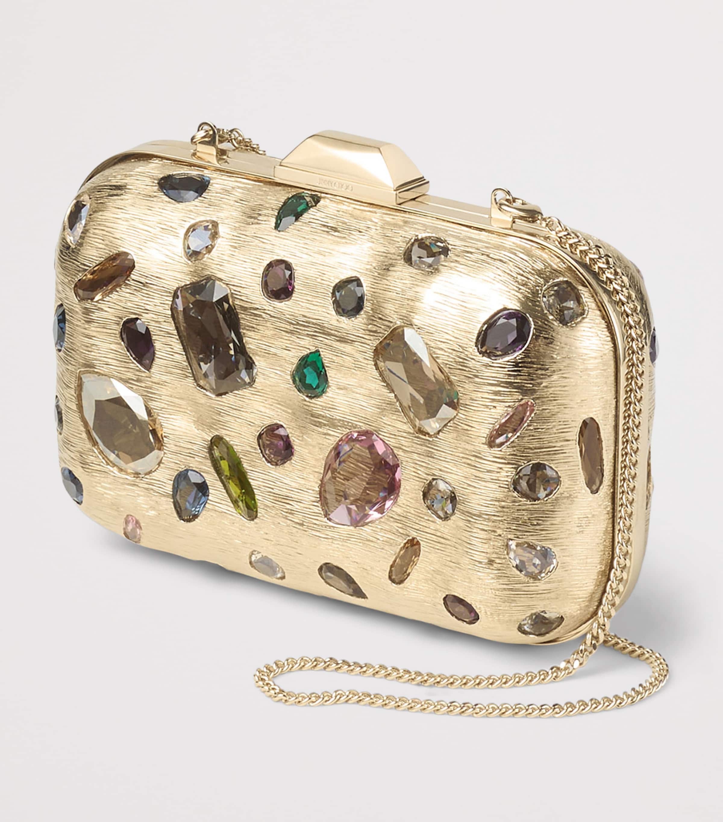 Jimmy Choo Crystal-Embellished Cloud Clutch Bag Gold/multi Image 3