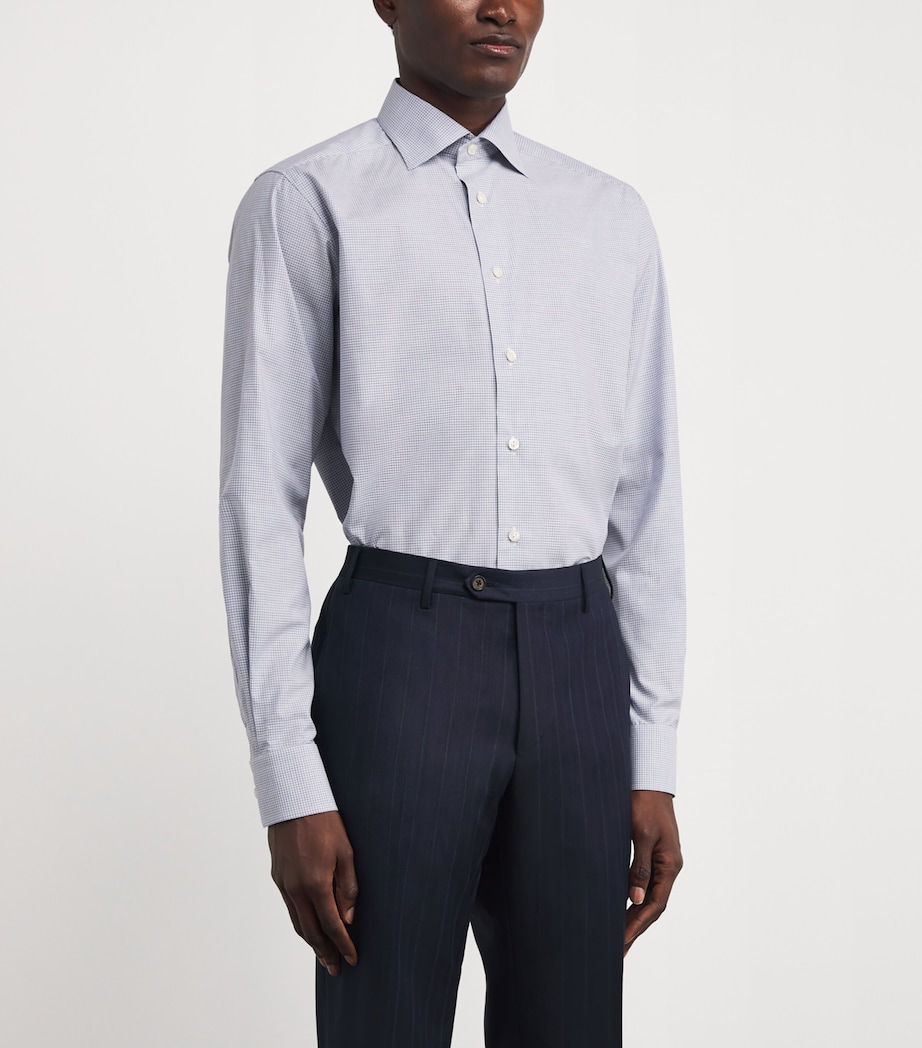 Cotton Fine Twill Check Shirt LIGHT PURPLE Image 3