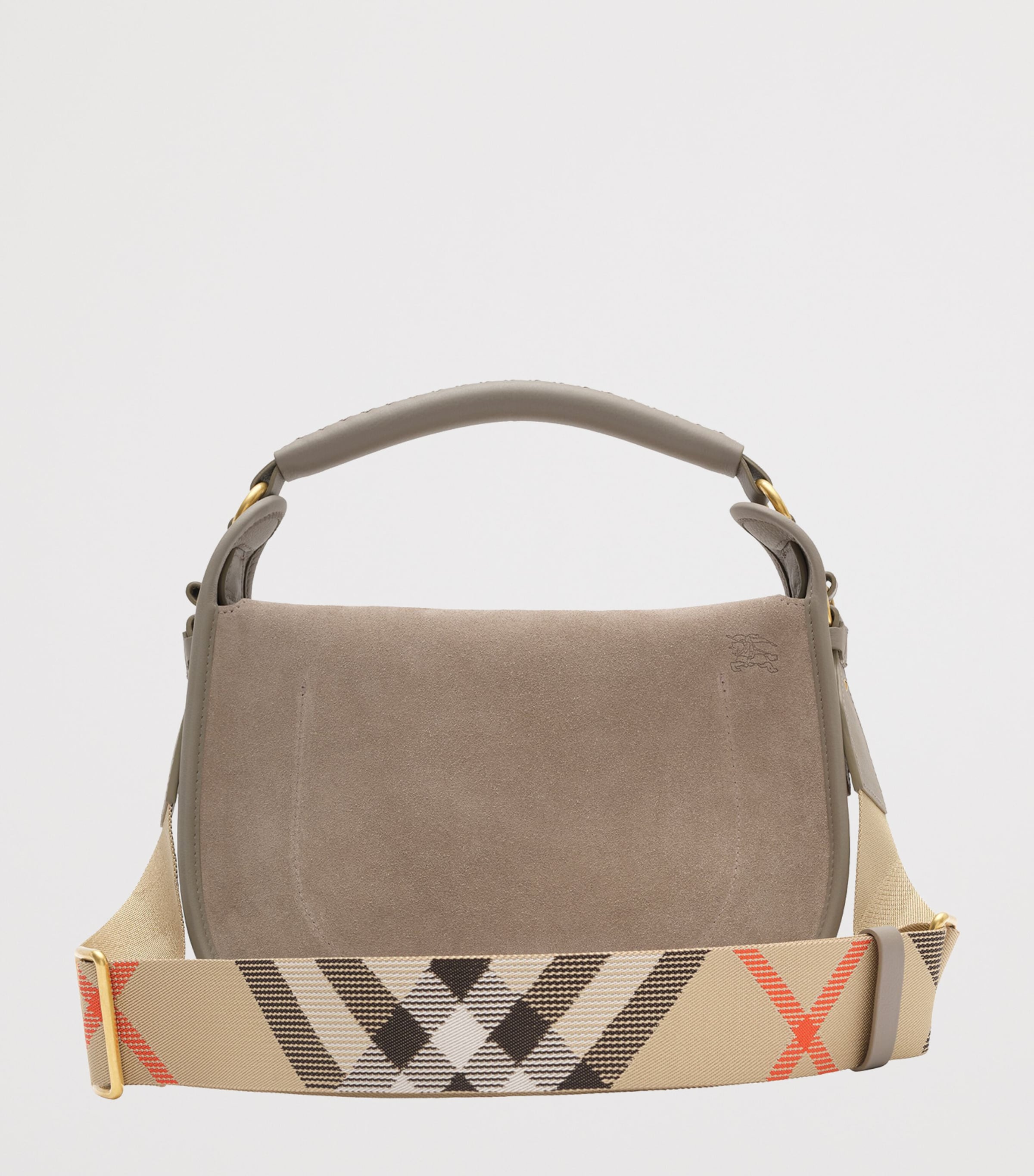 Burberry Small Suede B Clip Messenger Bag Taupe Image 5