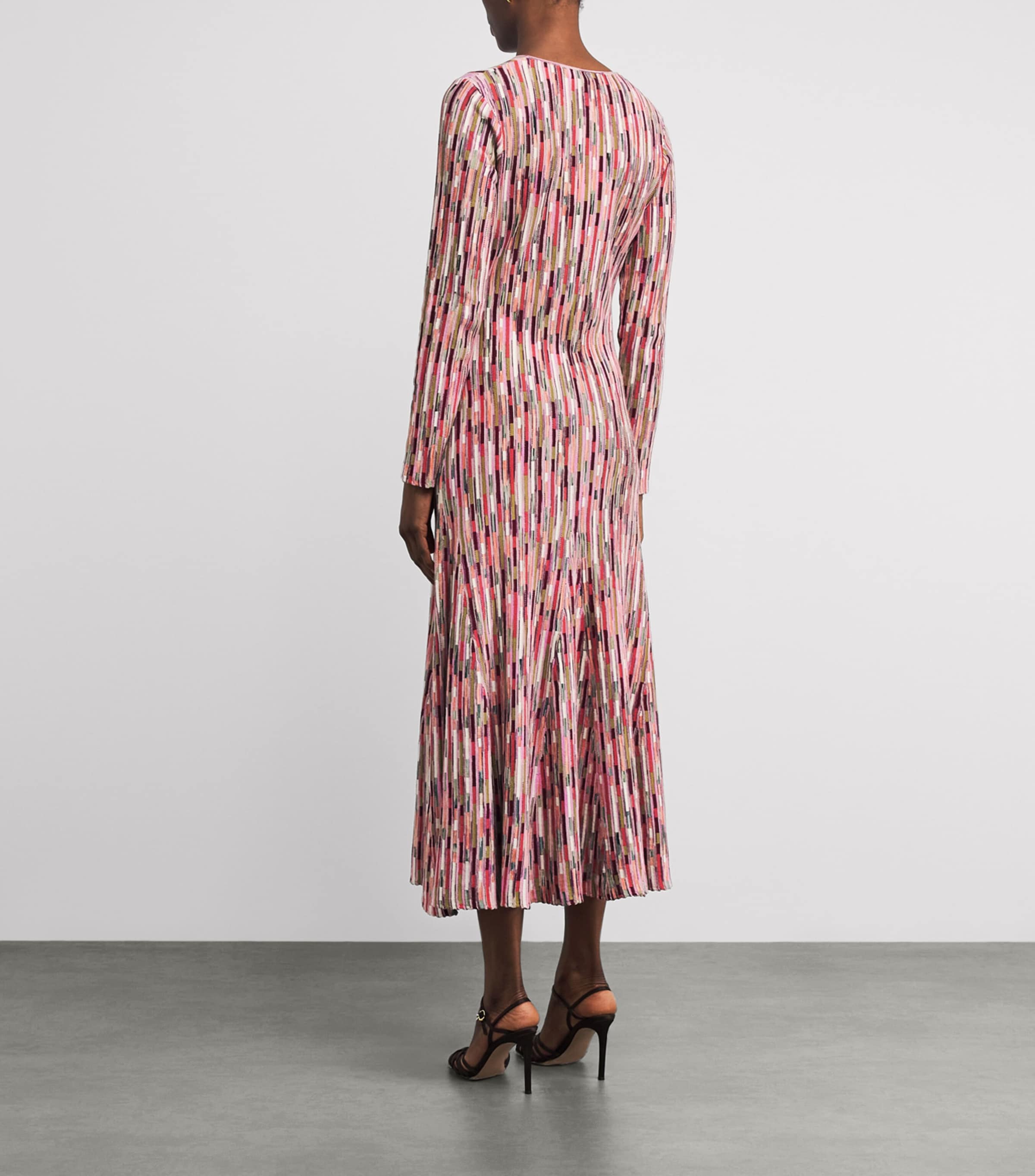Cotton Stripe Estella Midi Dress ROSEWOOD Image 3