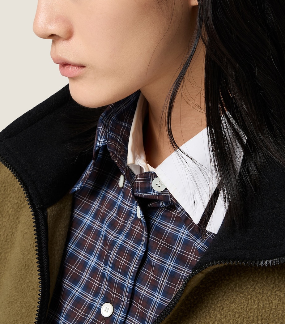 Miu Miu Womens Fleece Zip-Up Jacket Green Image 4