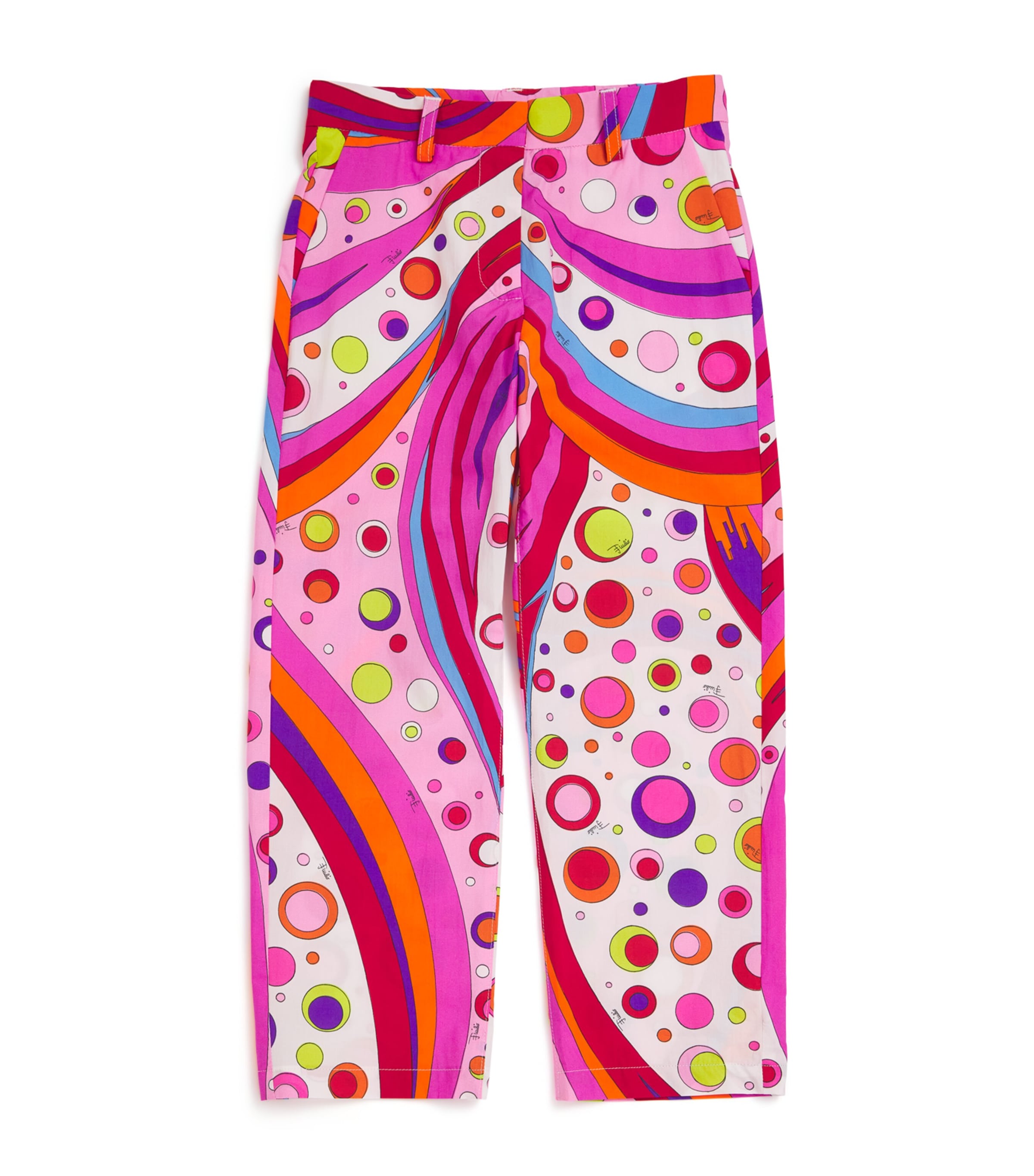 PUCCI JUNIOR COTTON PRINT STRAIGHT TROUSERS