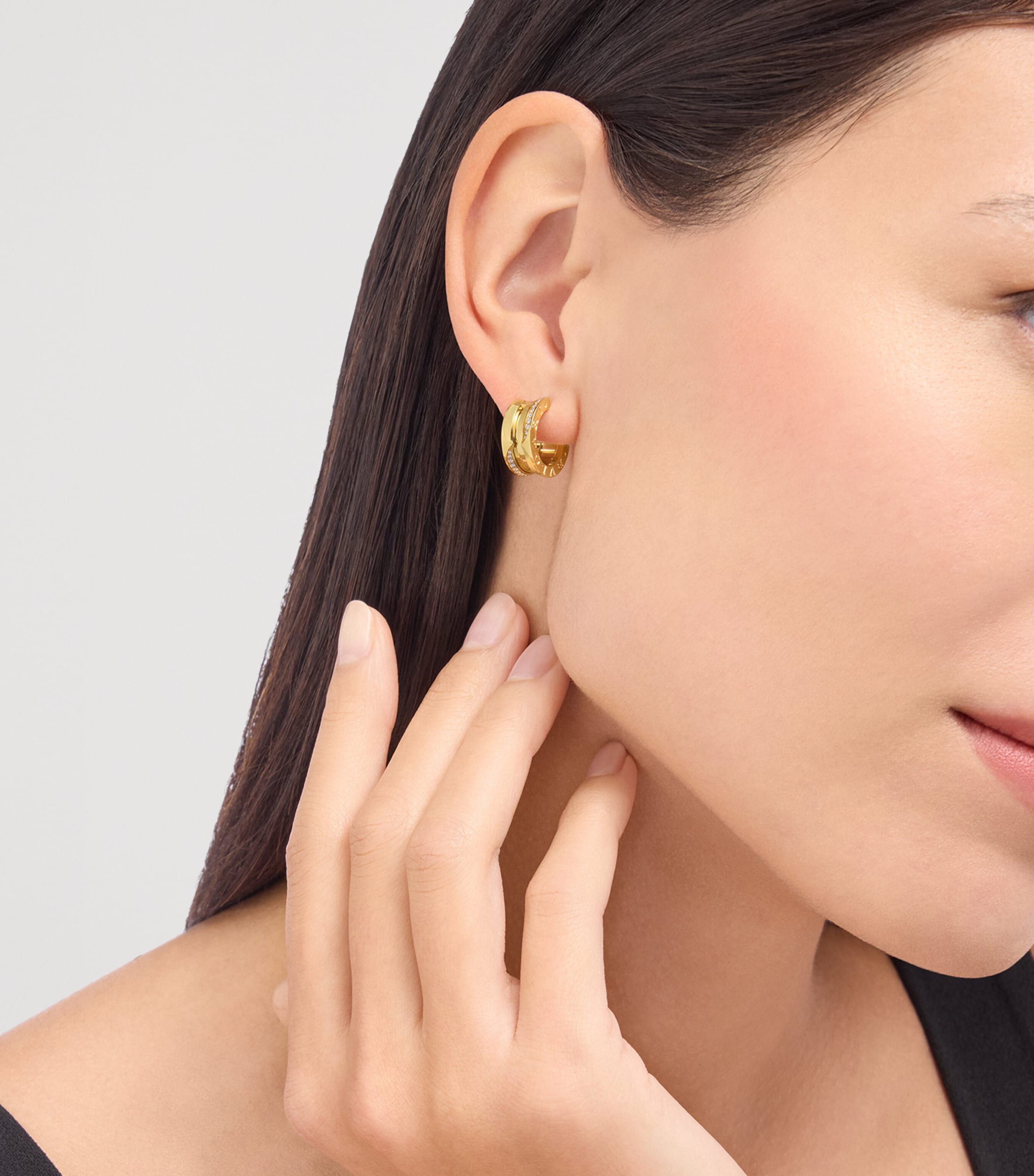 Bvlgari Yellow Gold and Diamond B.zero1 Earrings Yellow Gold Image 5