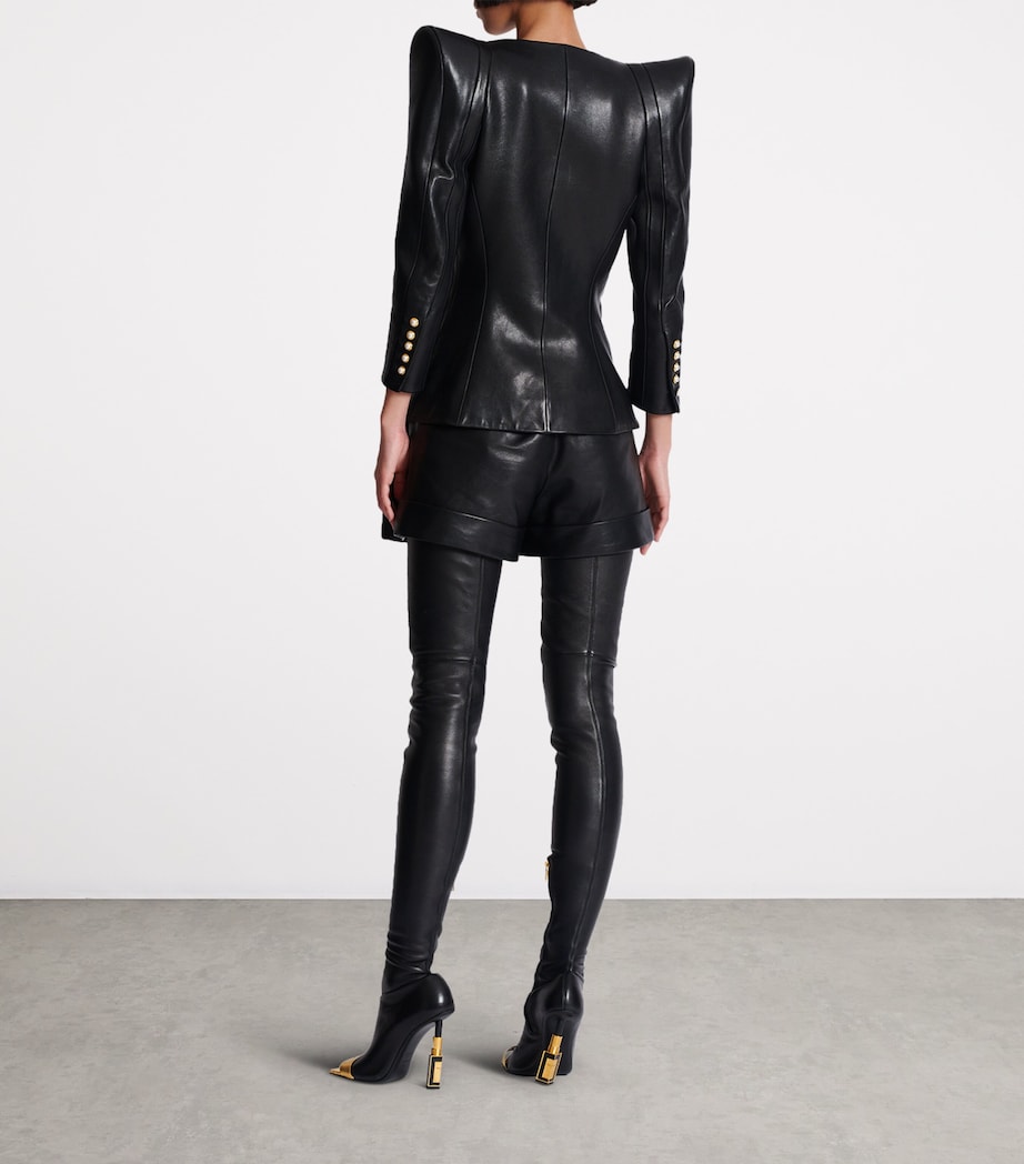 Leather Blazer 0PA NOIR Image 3