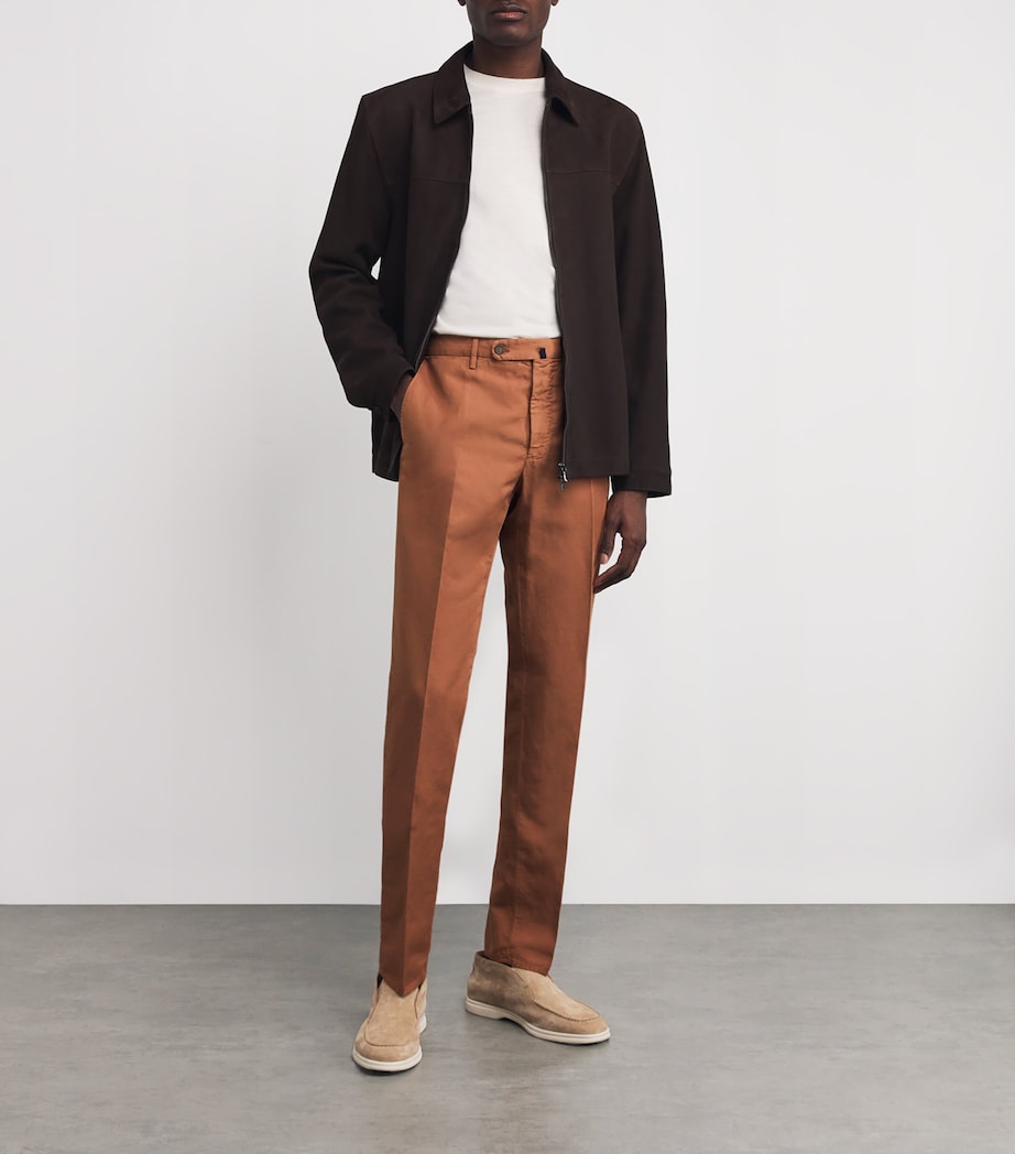 slowear Mens Chinolino Garment-Dye Chinos Bruciato Medio Image 2