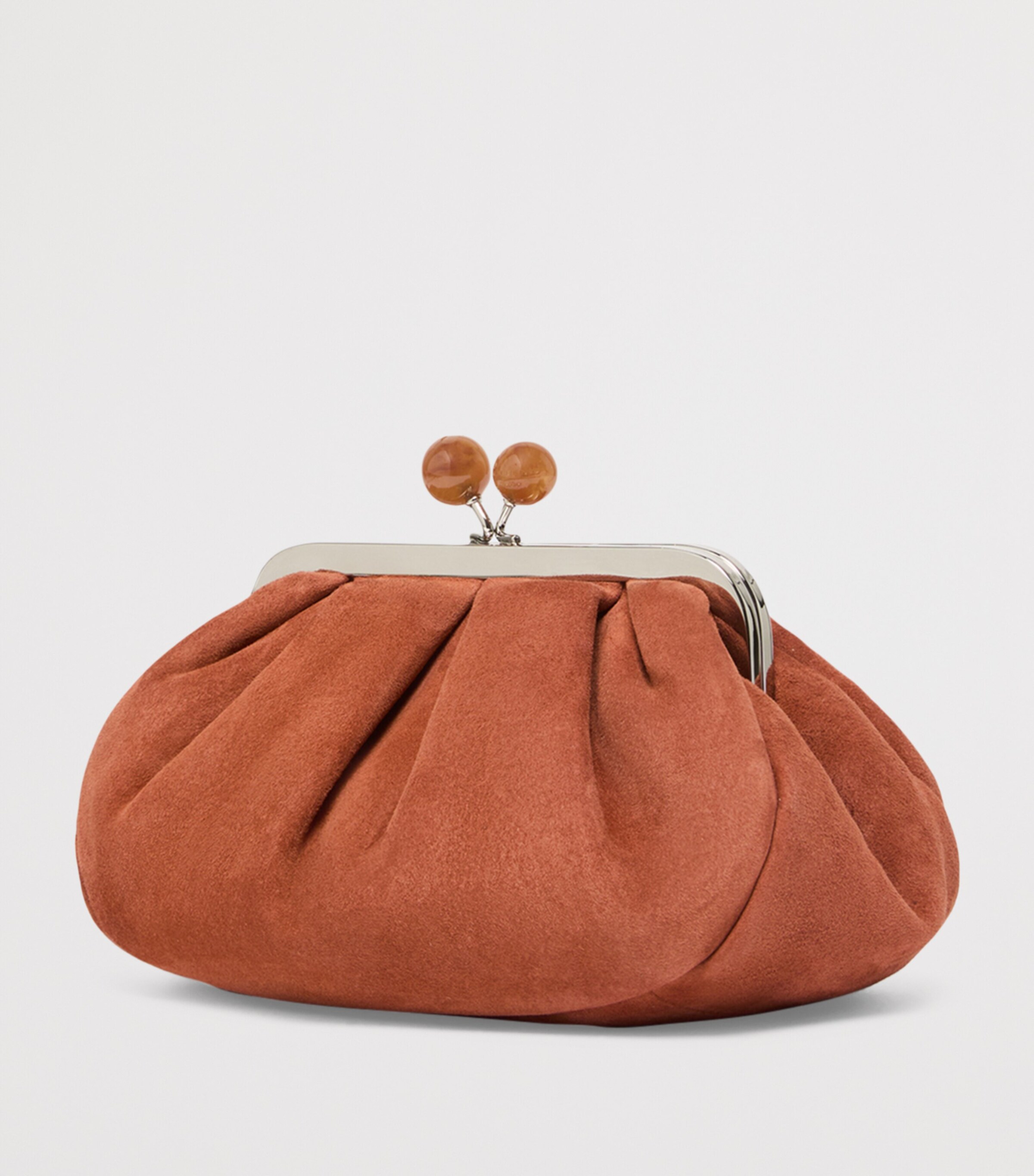 Weekend Max Mara Suede Leather Pasticcino Clutch Bag Brown Image 4