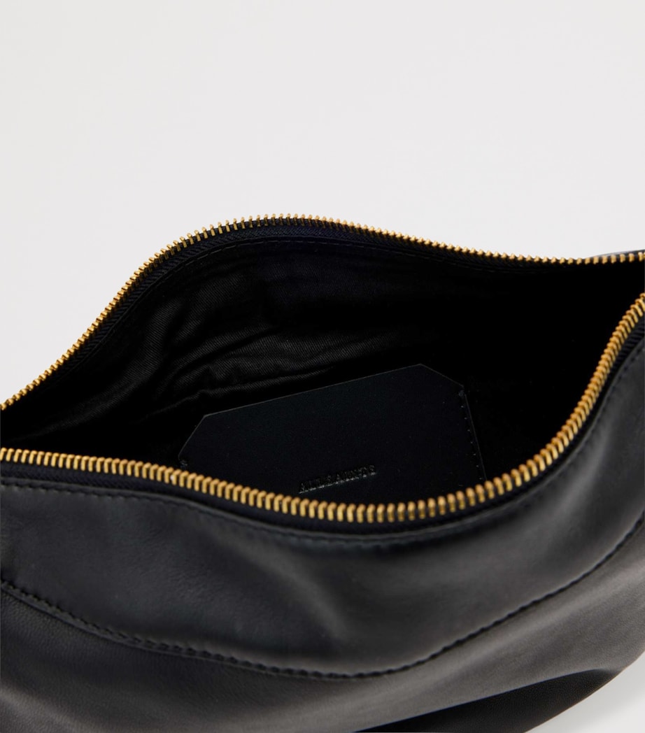AllSaints Micro Leather Luna Shoulder Bag Black Image 3