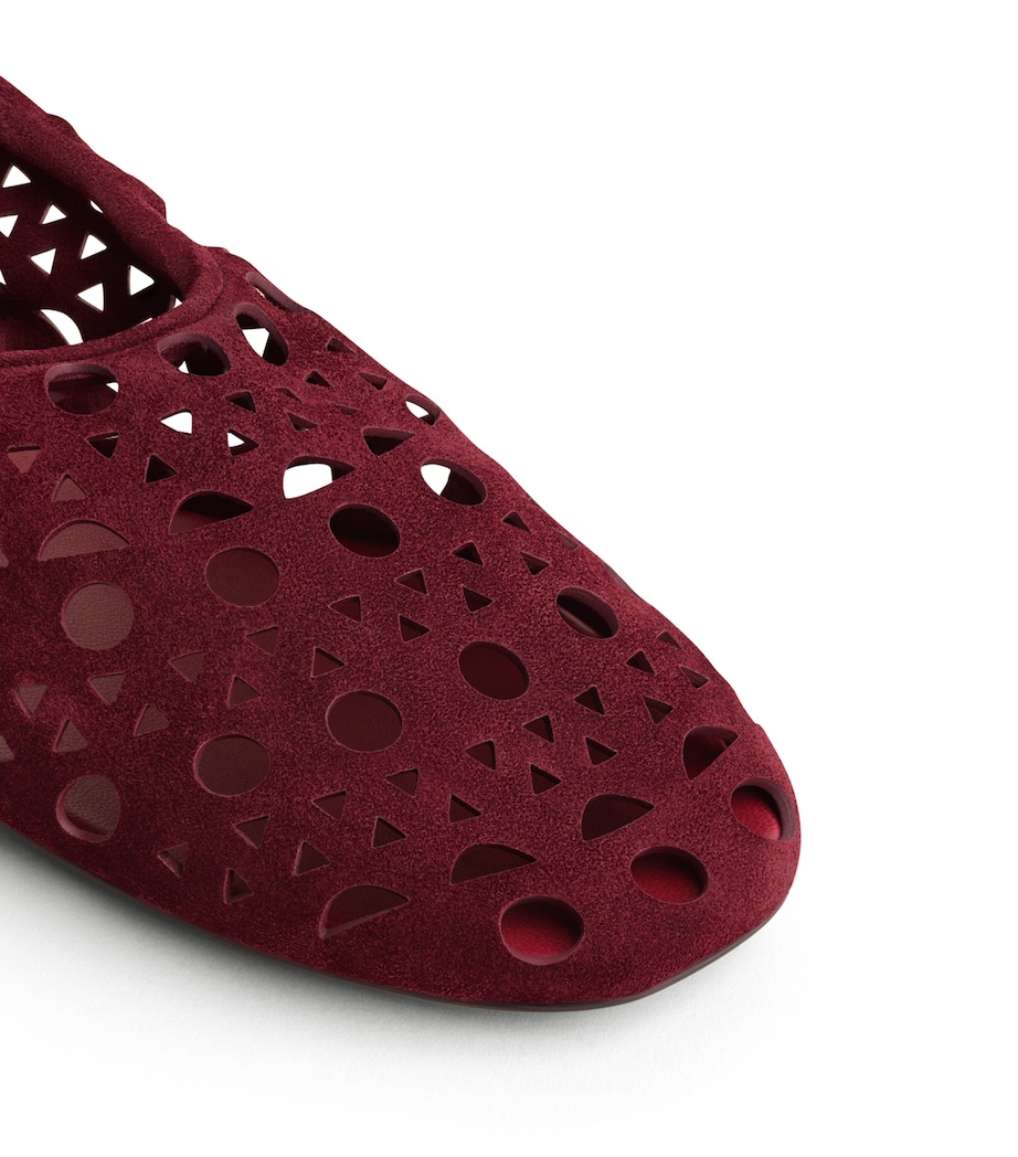 Alaïa Suede Vienne Ballet Flats Cherry Image 4