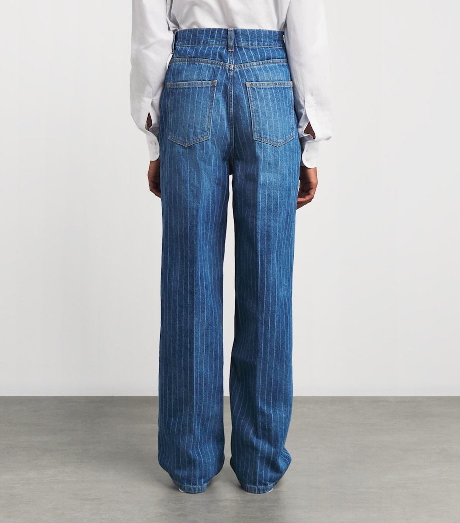 Stripe Wide-Leg Jeans BLUE JEAN Image 4