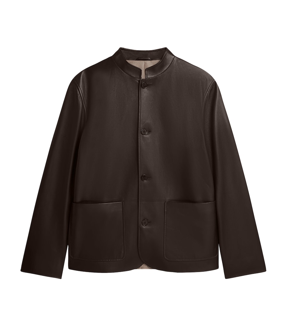 Leather Driving Jacket 287CHOCOLATE BROWN Image 1