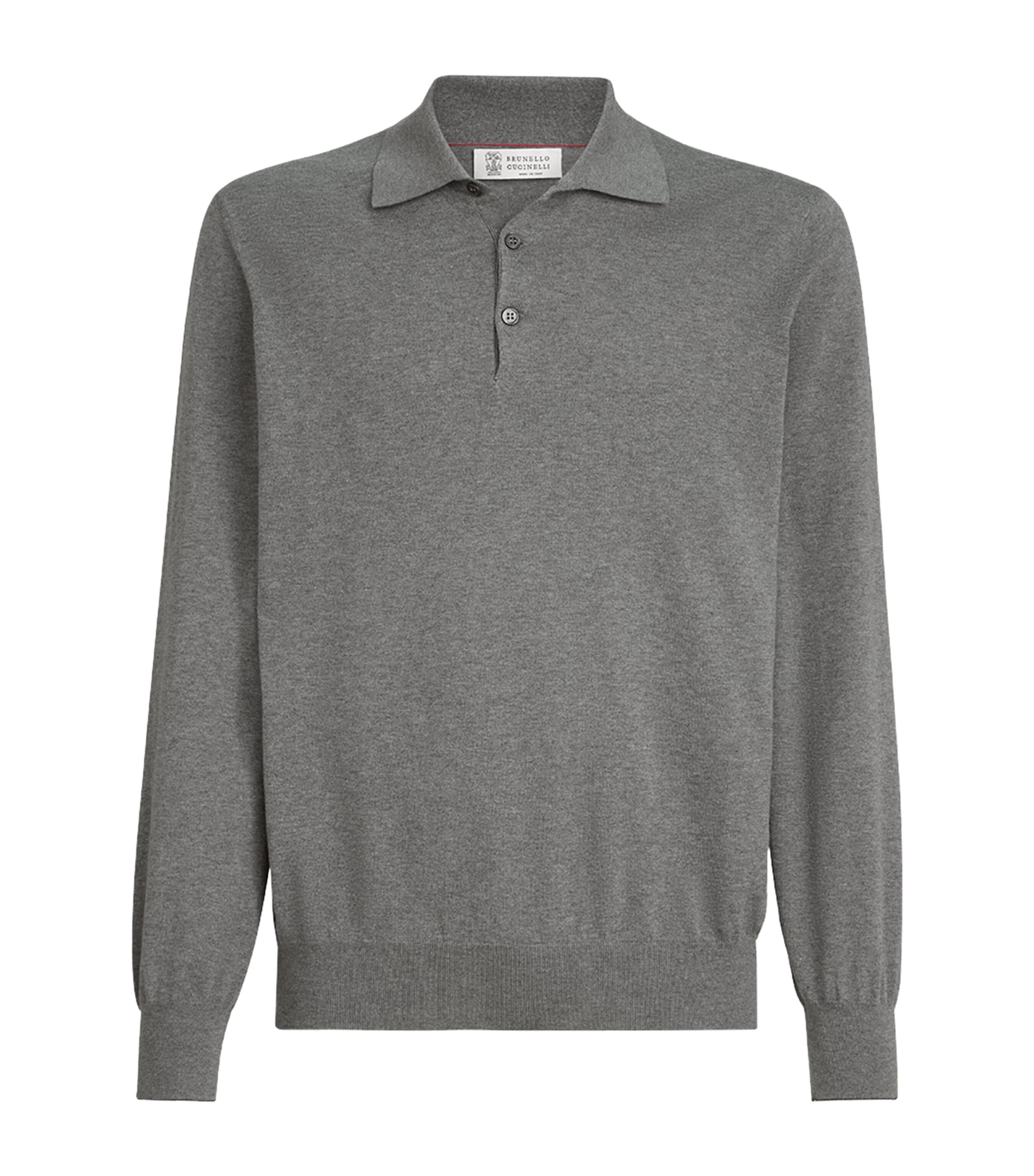 Brunello Cucinelli Mens Cotton Polo Sweater Image 1