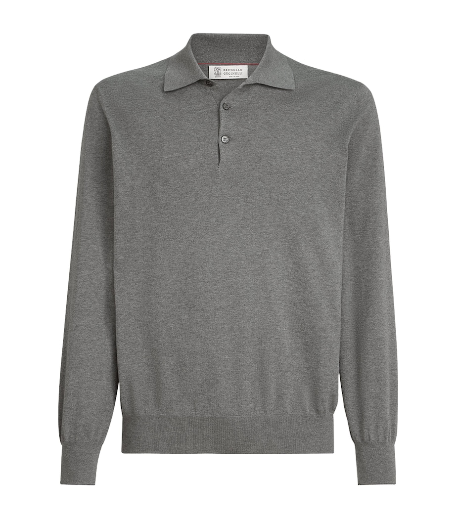 Brunello Cucinelli Mens Cotton Polo Sweater Image 1