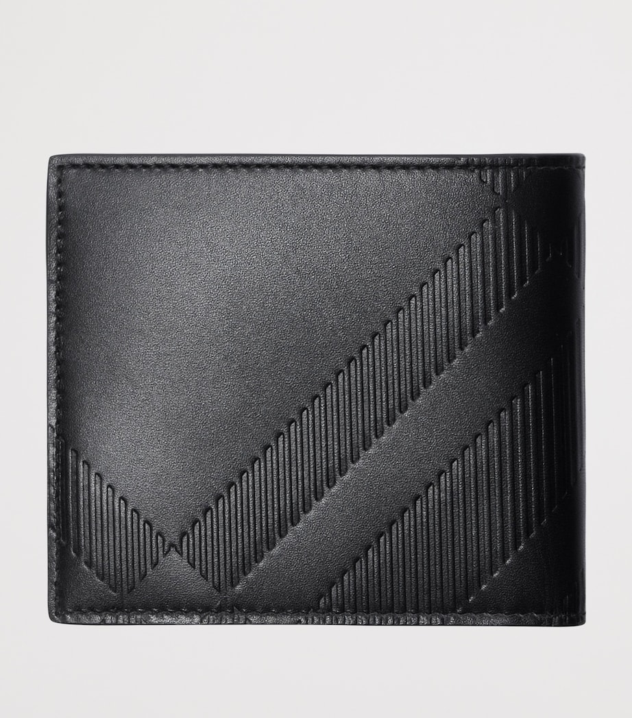 Leather Embossed Check Bifold Wallet BLACK Image 2