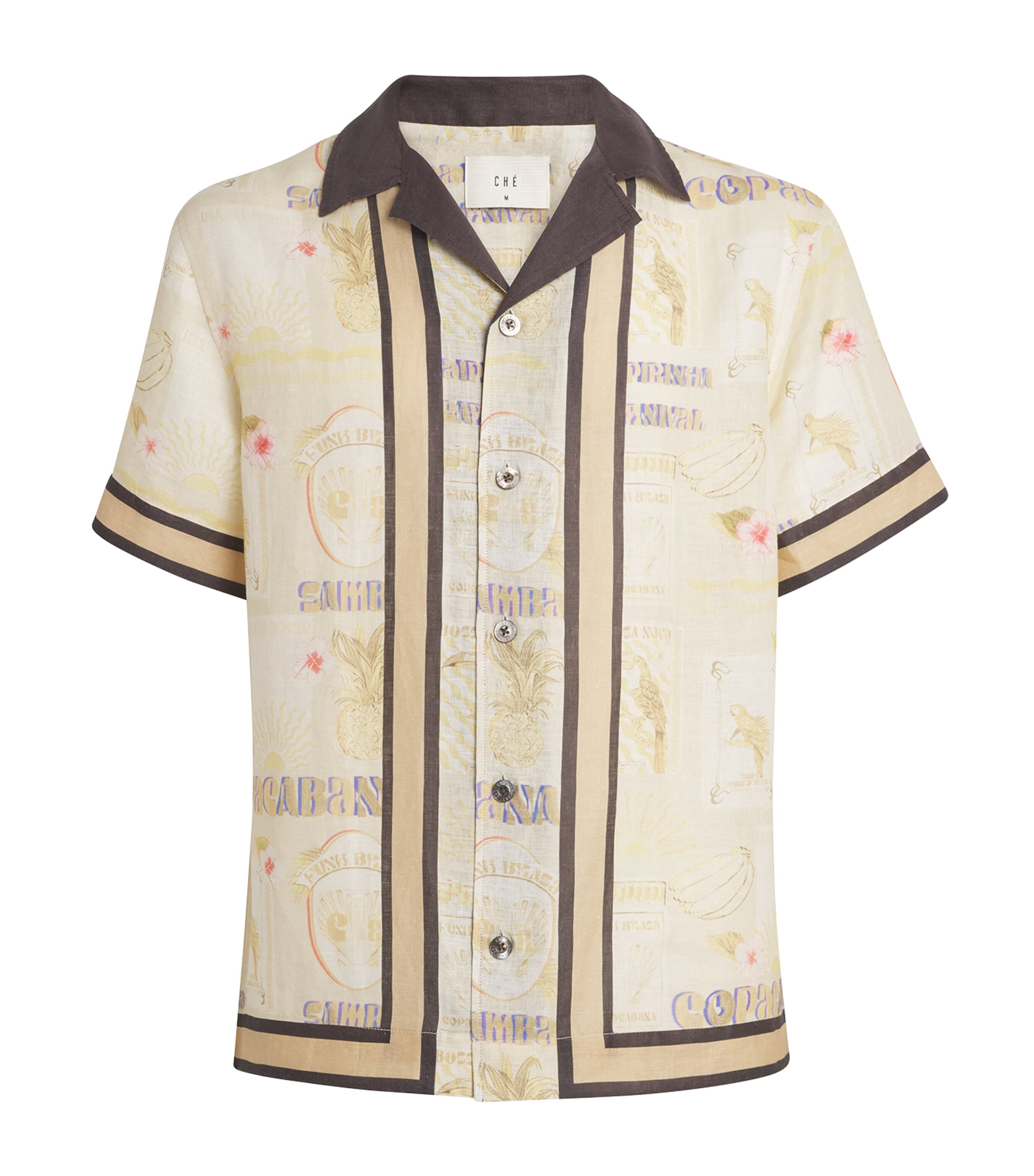 CHÉ Mens Linen Monte Cristo Shirt Ecru Image 1