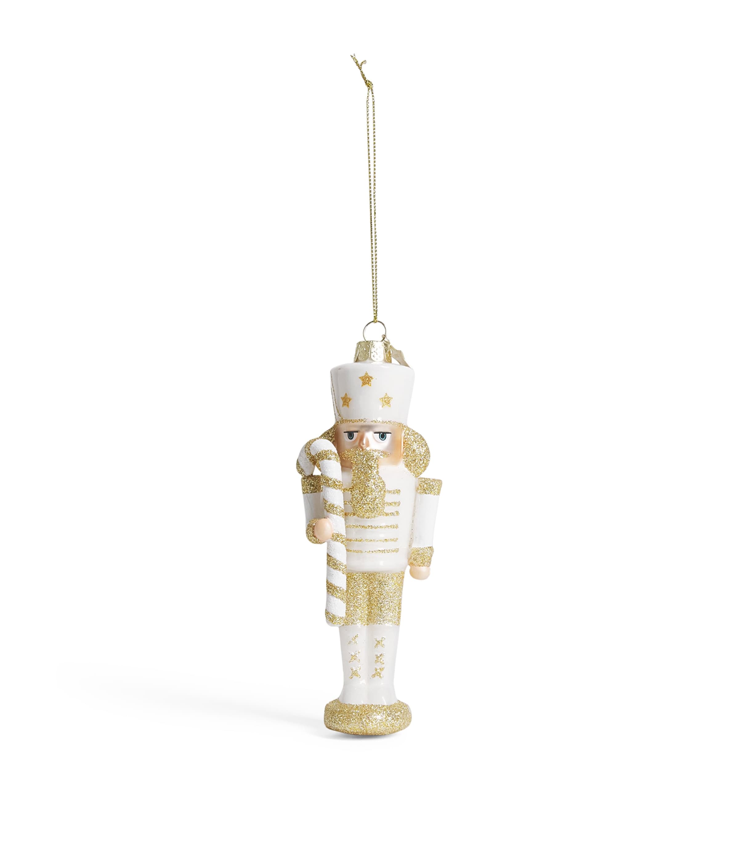 Harrods Glass Nutcracker Tree Decoration White Image 1