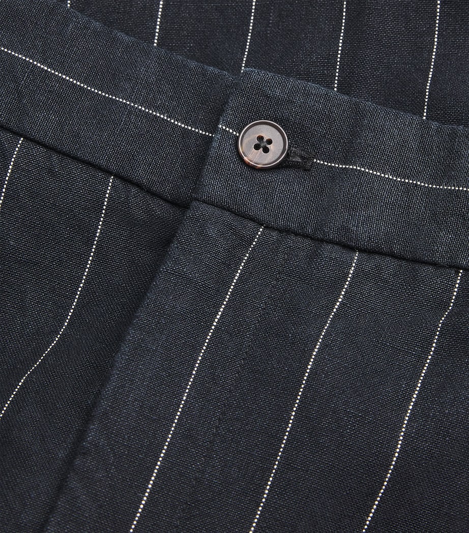 Hemp Pinstripe Bermuda Shorts 1920 BLACK/WHITE Image 5