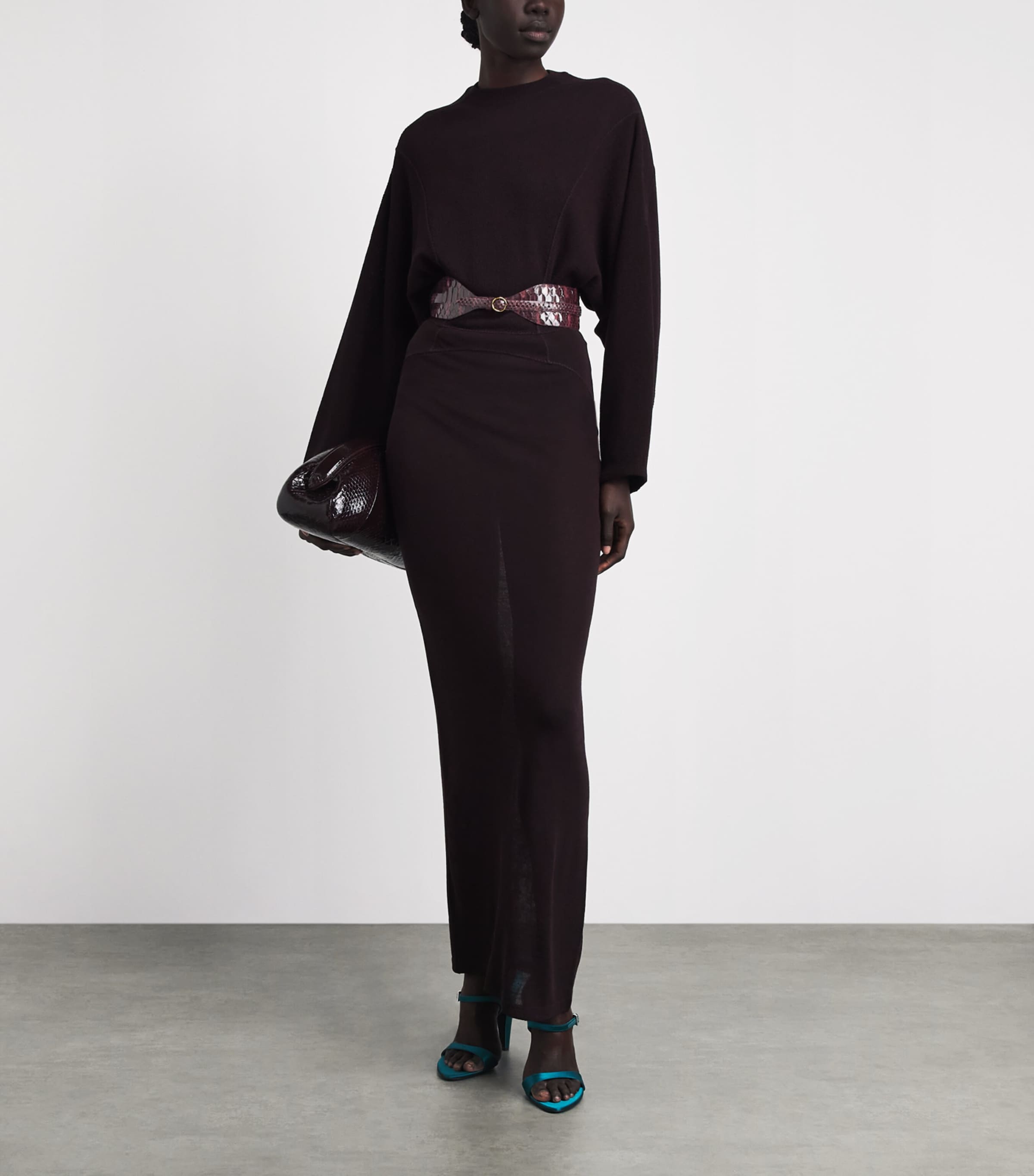 Alaïa Wide Leather Belt Bordeaux Image 4