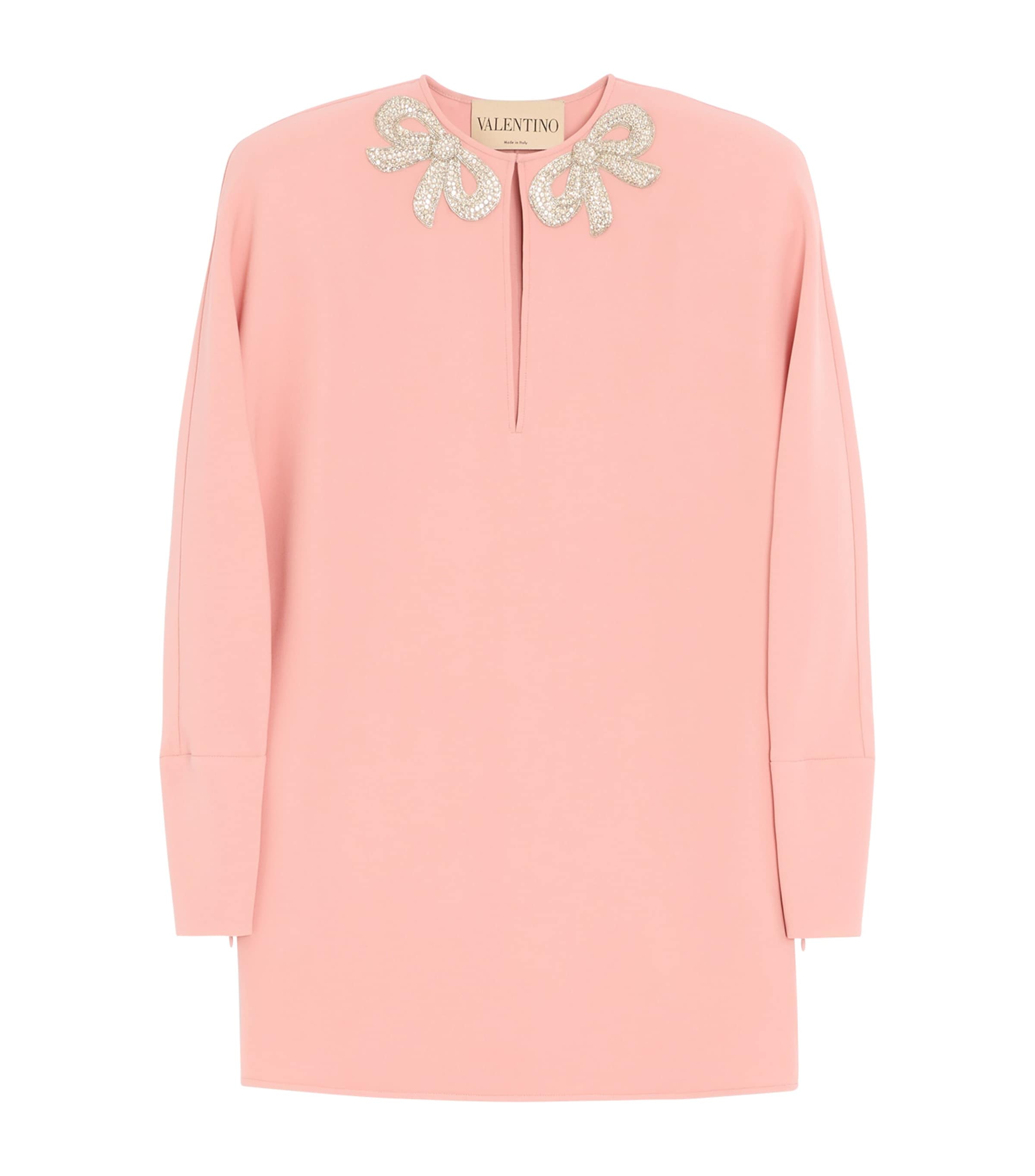 Valentino Womens Silk Bow-Embellished Mini Dress Image 1