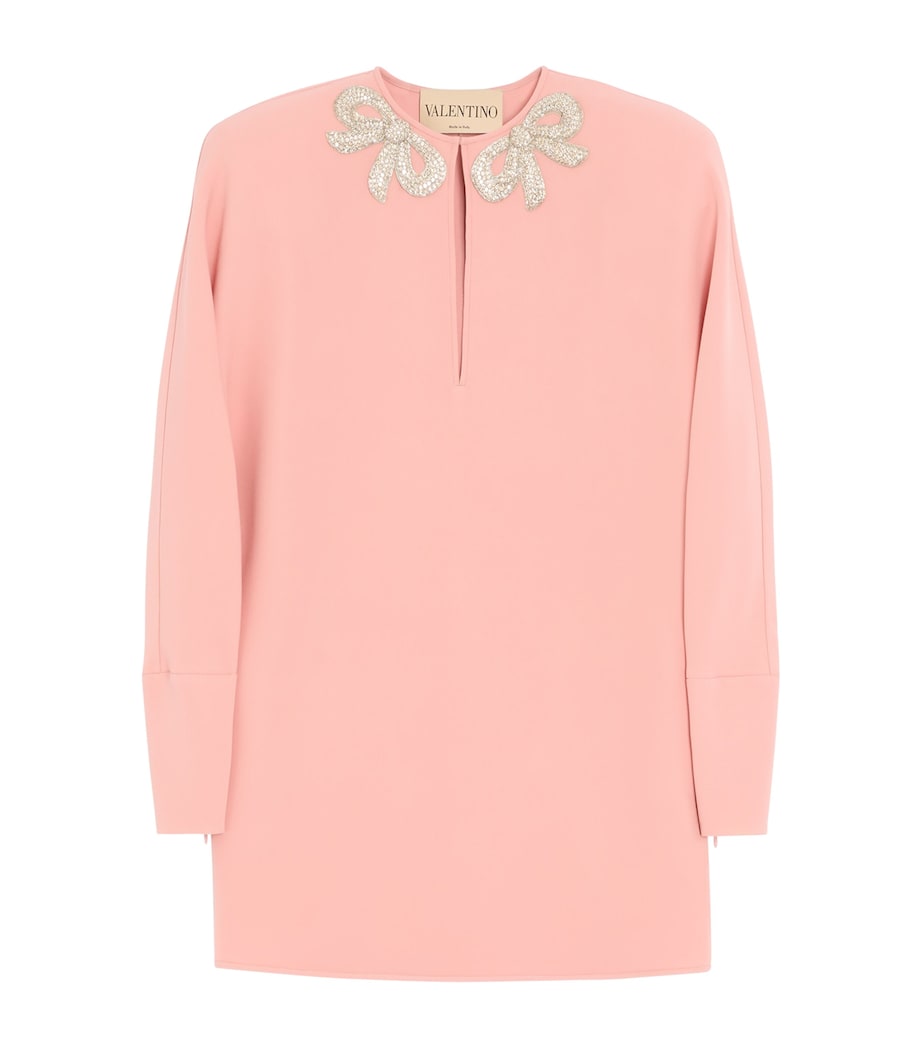 Valentino Womens Silk Bow-Embellished Mini Dress Image 1