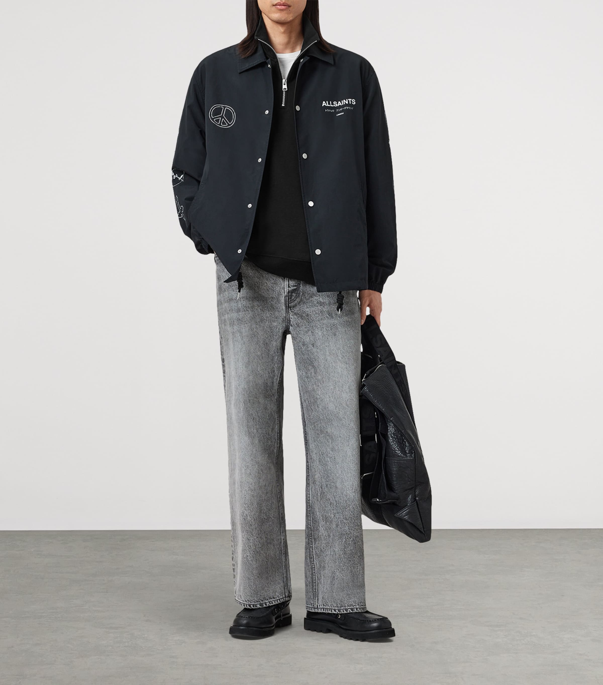 Cotton Underground Half-Zip Sweatshirt JET BLACK Image 3