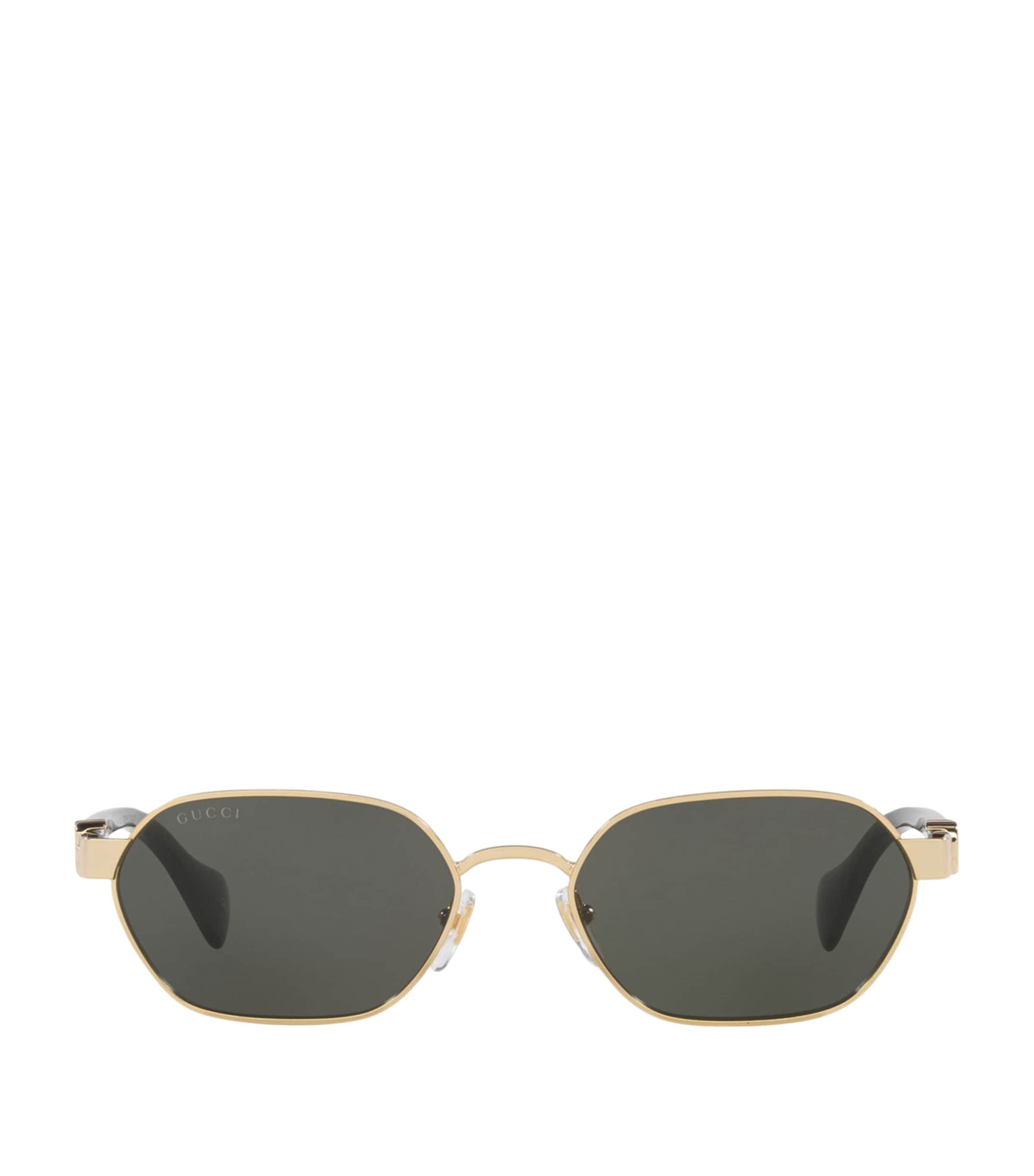 Gucci Womens Gold Gg1593s Rectangular-frame Metal Sunglasses In Gold