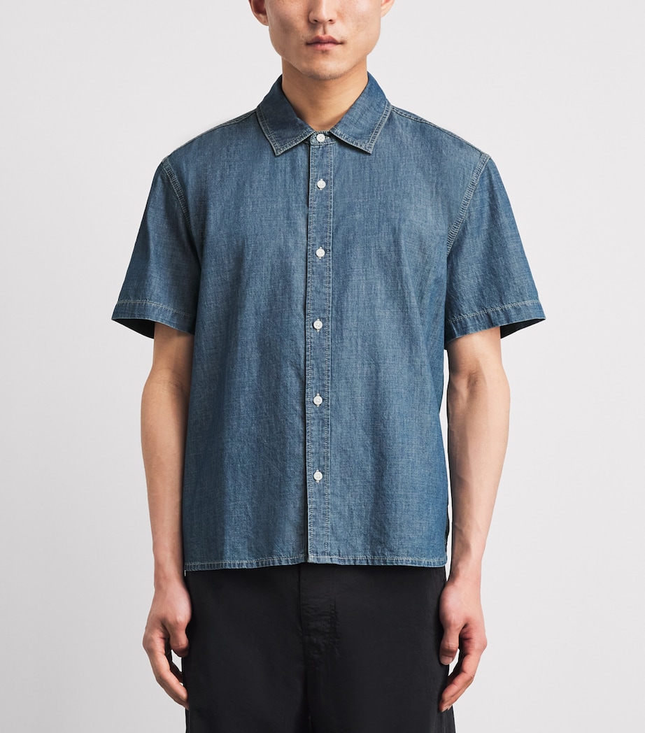 PAIGE Mens Denim Short-Sleeve Soliman Shirt Chandler Image 4