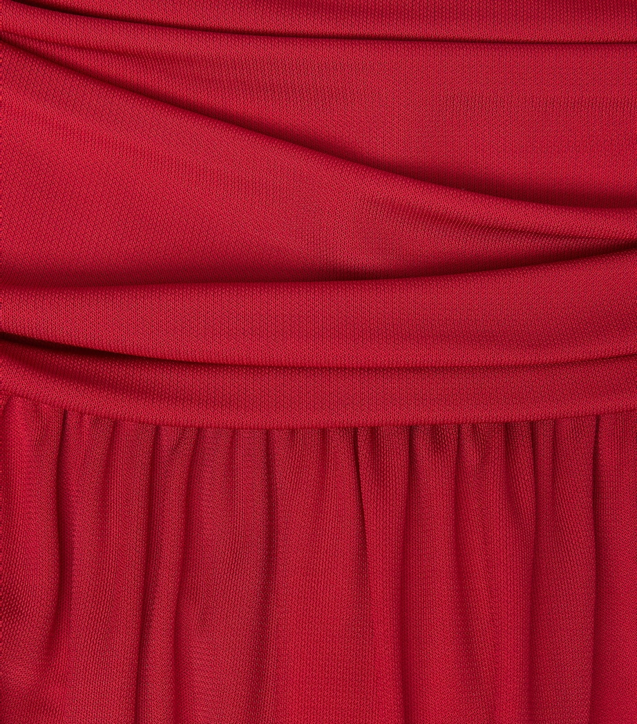 RETORI Womens Draped Maxi Skirt Red Image 6