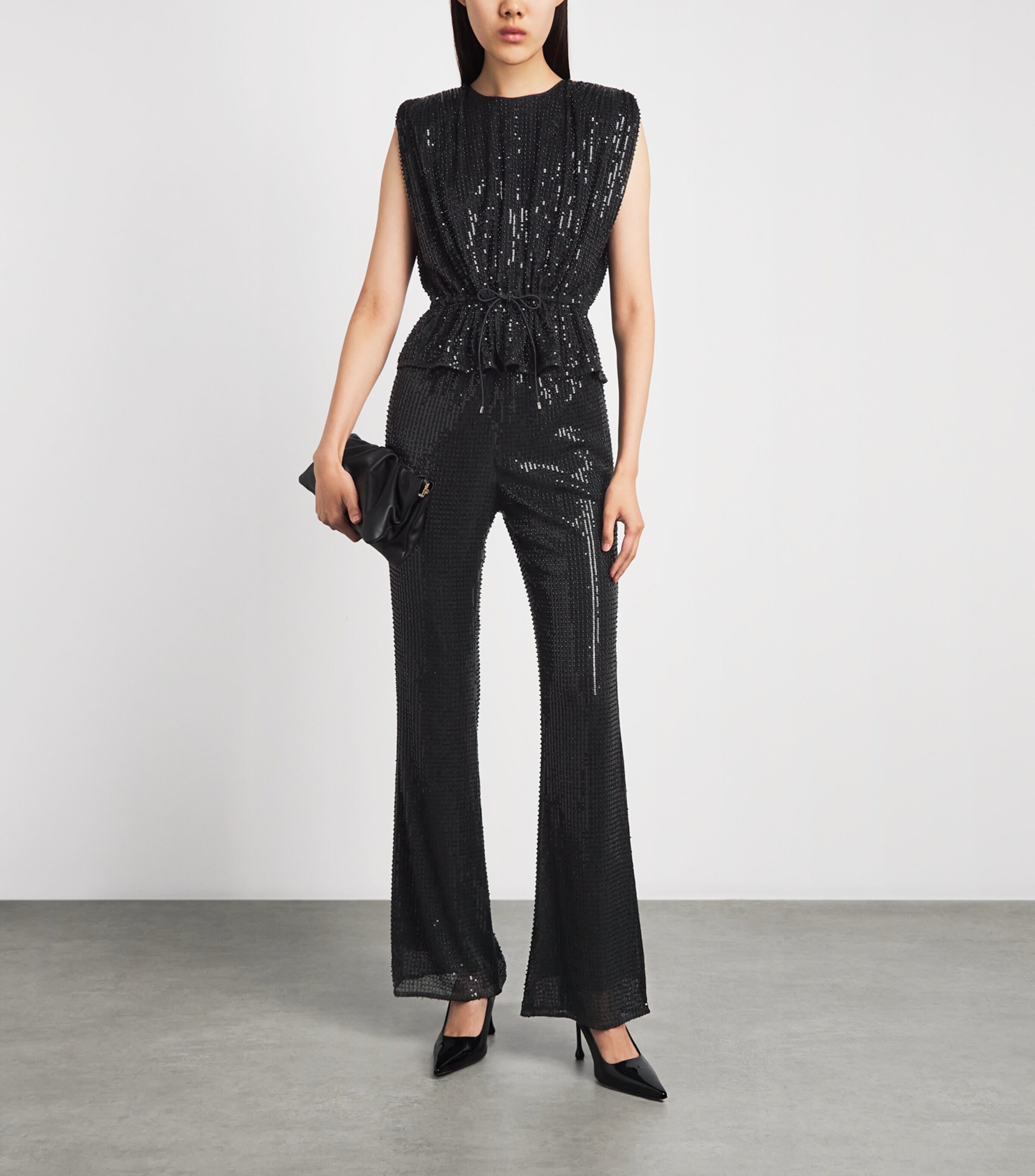 Toccin Womens Sequin Gemma Trousers Jet Image 2