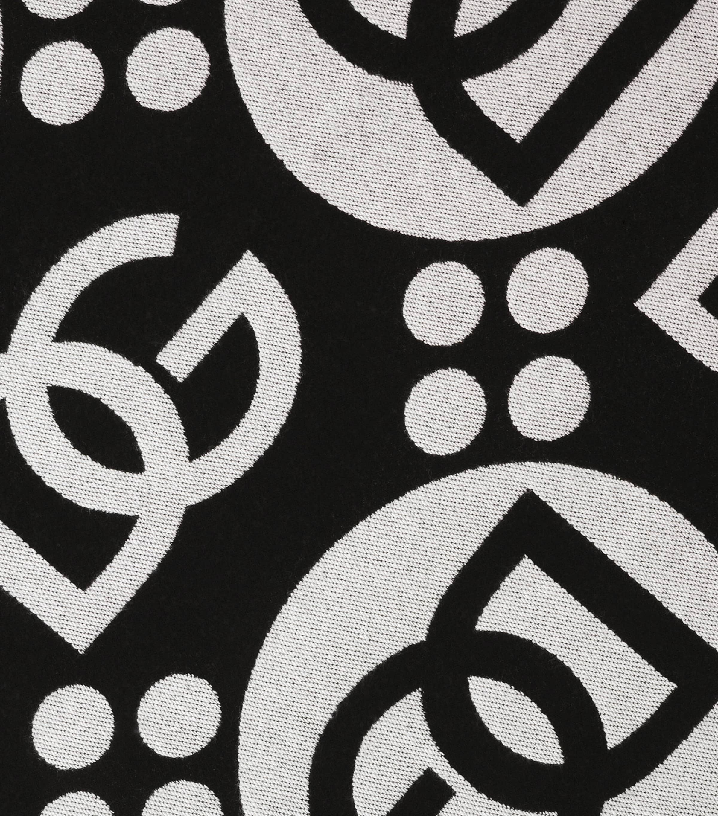 Wool Logo Jacquard Throw (140cm x 180cm) U0010-NERO/BIANCO Image 3