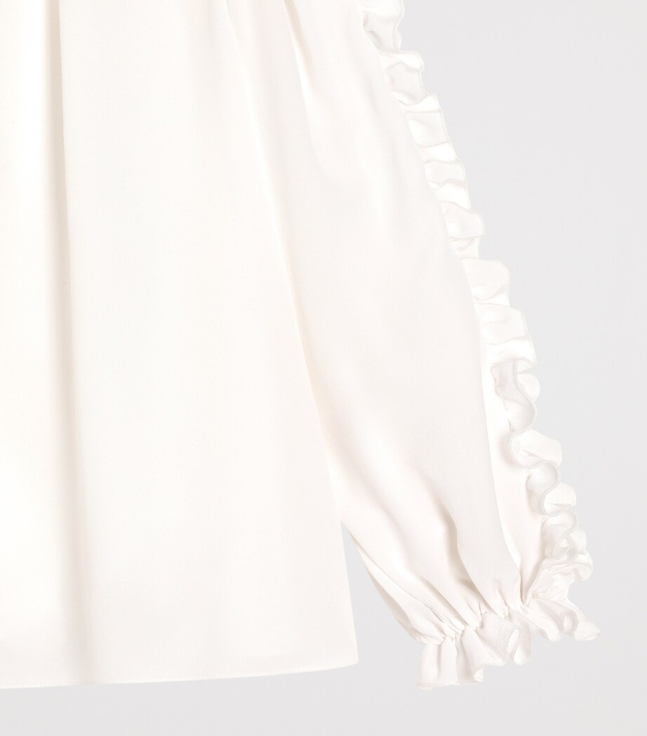 Dolce&Gabbana Kids Silk Ruffled Blouse (8-12+ Years) White Image 4