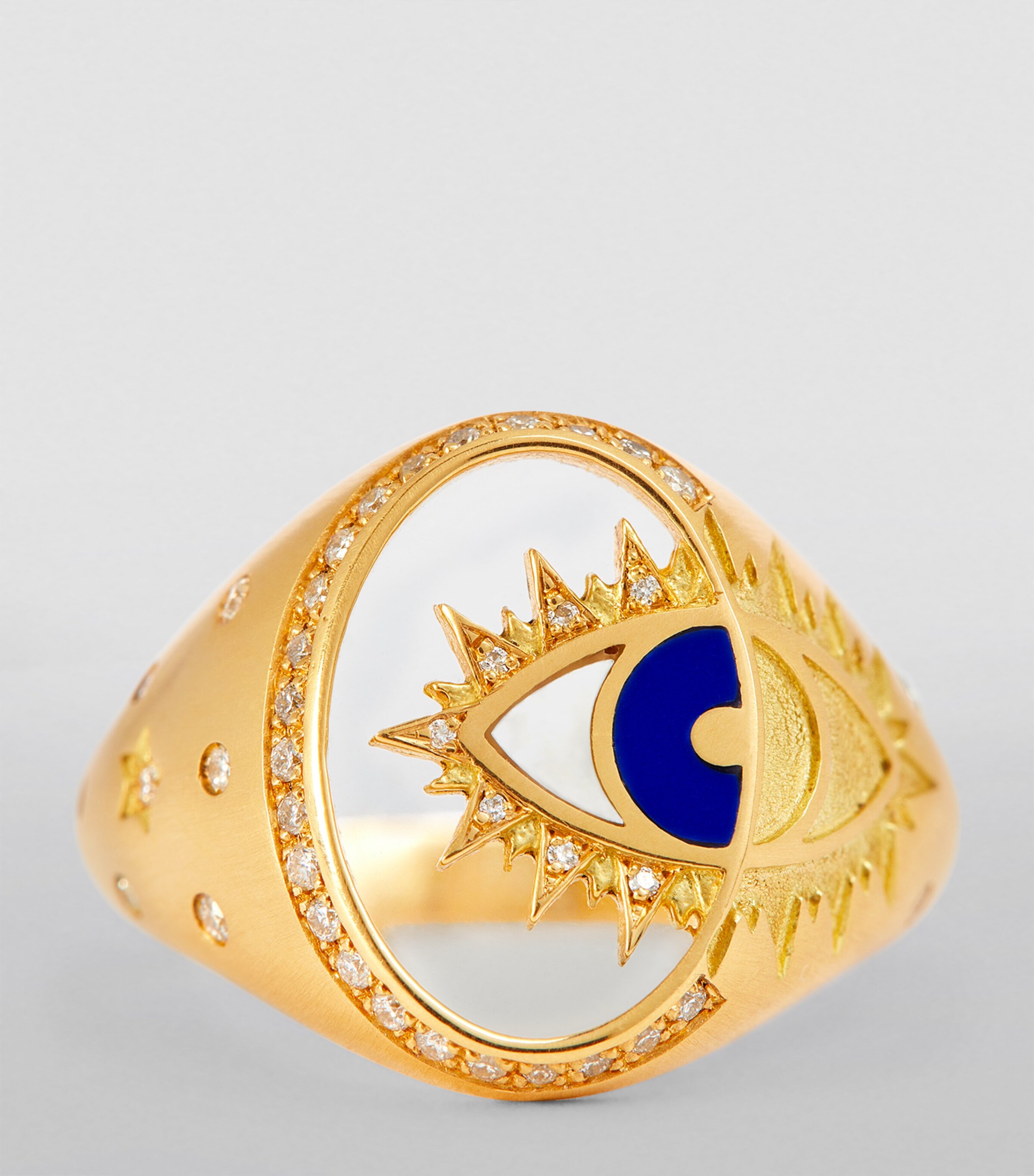 L'ATELIER NAWBAR Yellow Gold, Diamond and Mother-of-Pearl Eye On Biladi Ring Yellow Gold Image 3