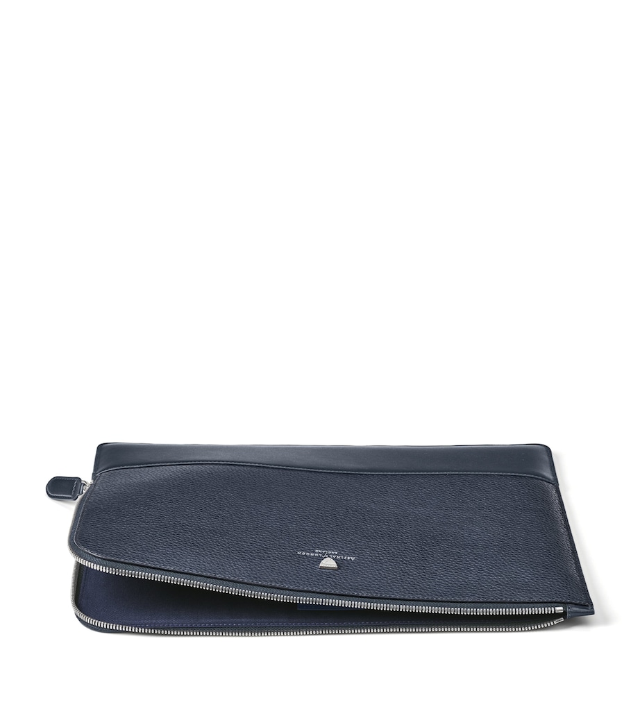 Leather Mount Street Laptop Case NAVY Image 3