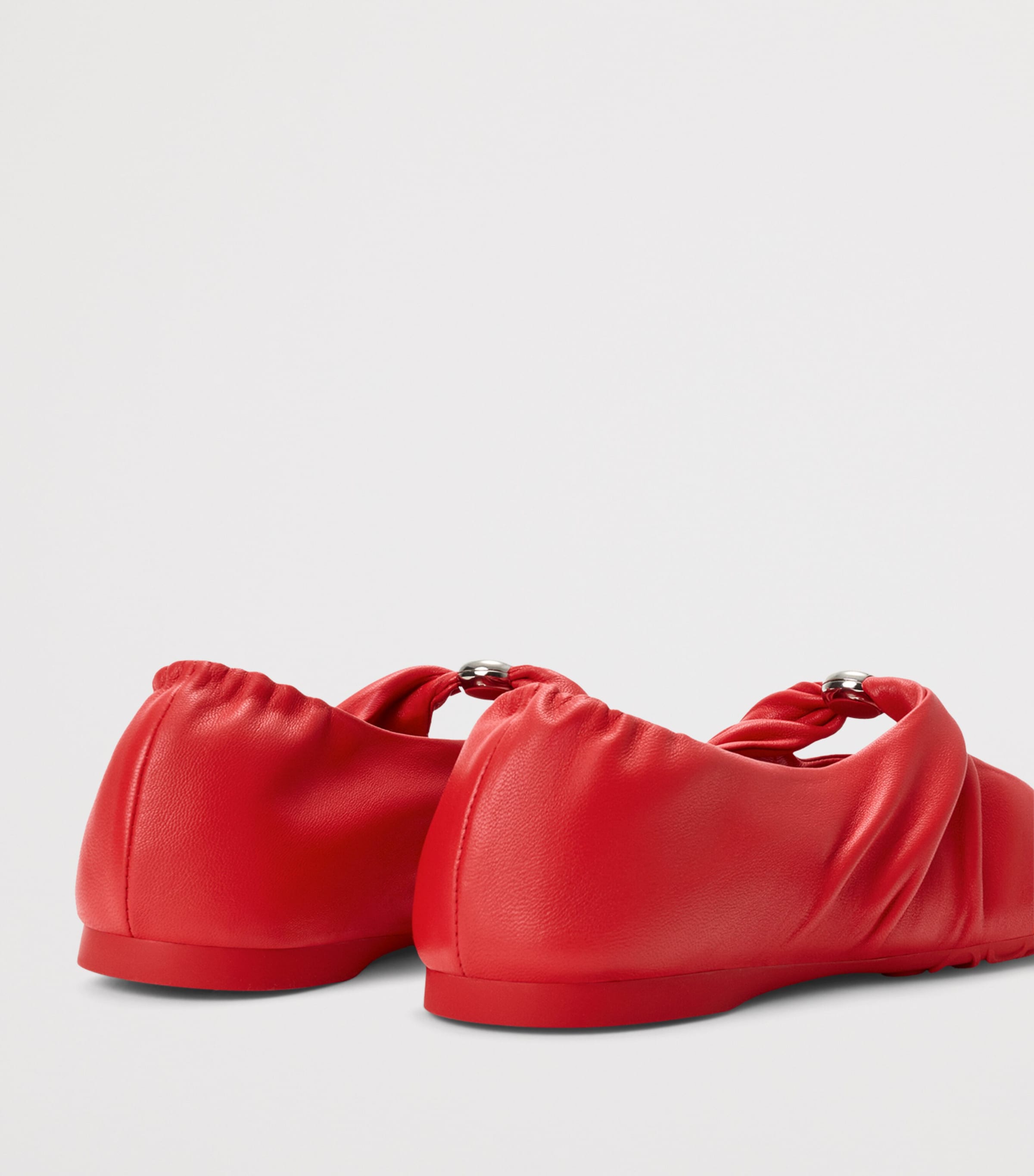 LOEWE Leather Pebble Soft Ballet Flats Red Image 5