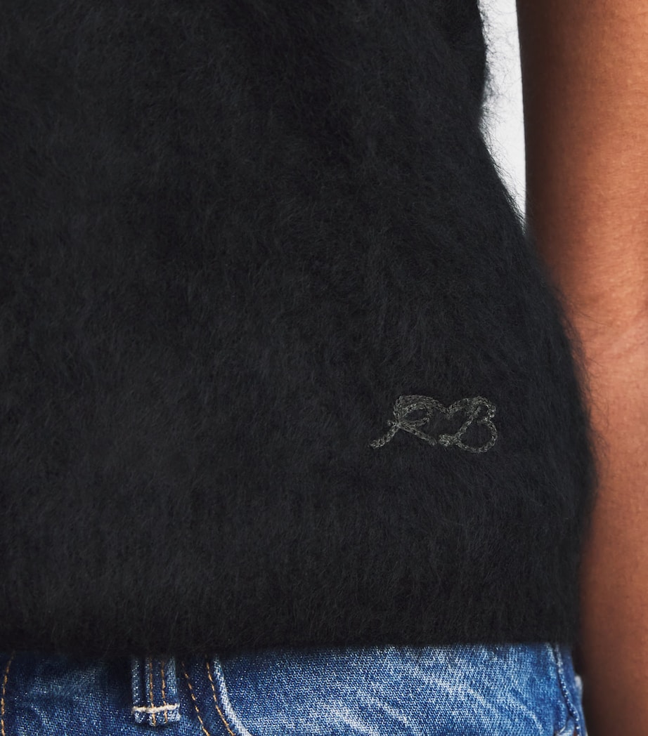 Brushed Cashmere Jada Short-Sleeve Sweater BLACK Image 6