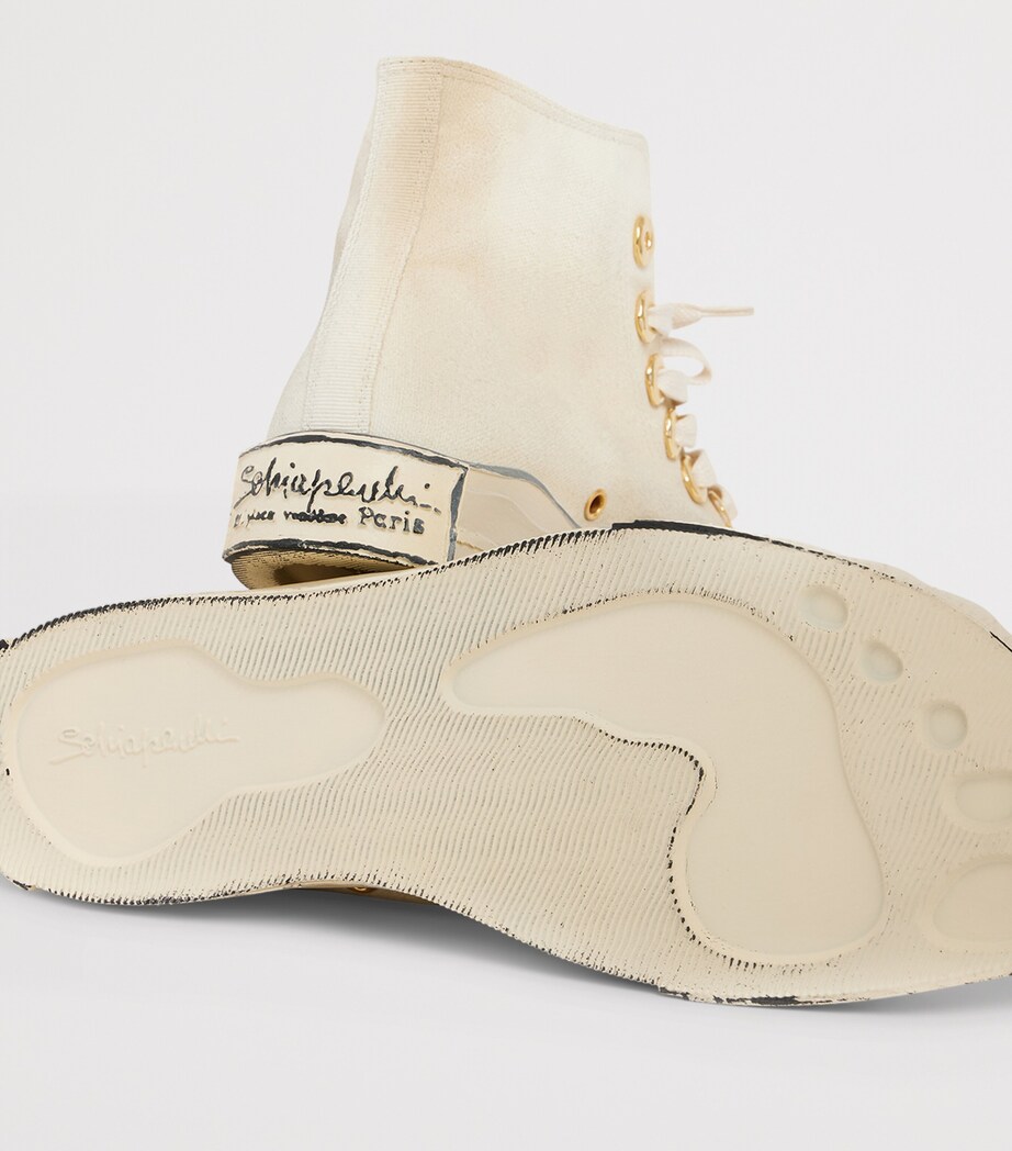 Schiaparelli Cotton Trompe-l'Oeil Sneakers Ecru Image 5