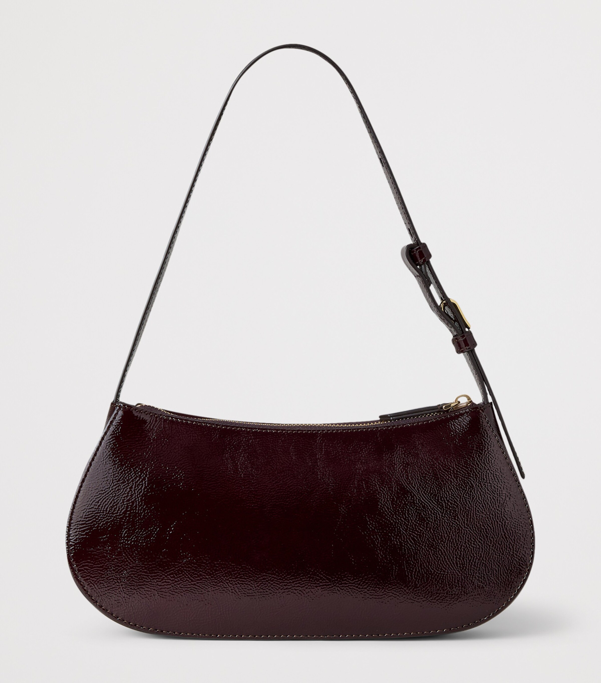 Mulberry Patent Leather Clovelly Shoulder Bag Deep Aubergine Image 3
