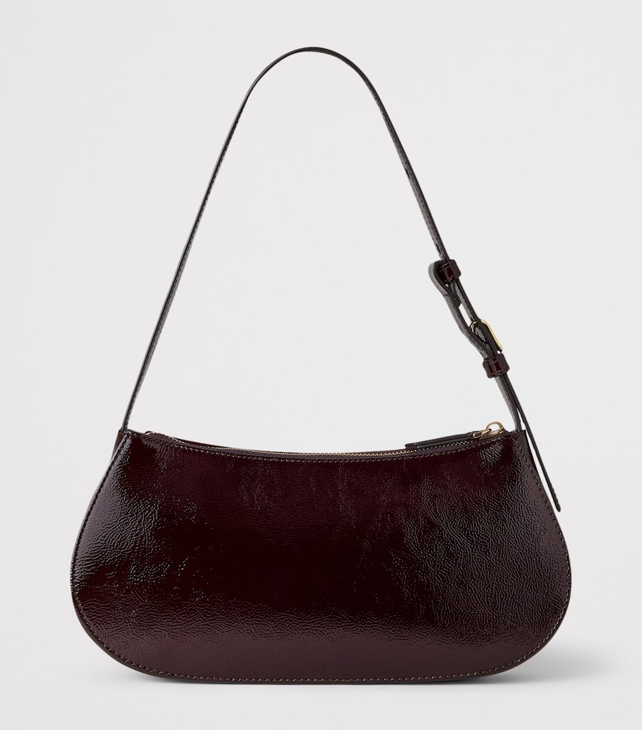 Mulberry Patent Leather Clovelly Shoulder Bag Deep Aubergine Image 3