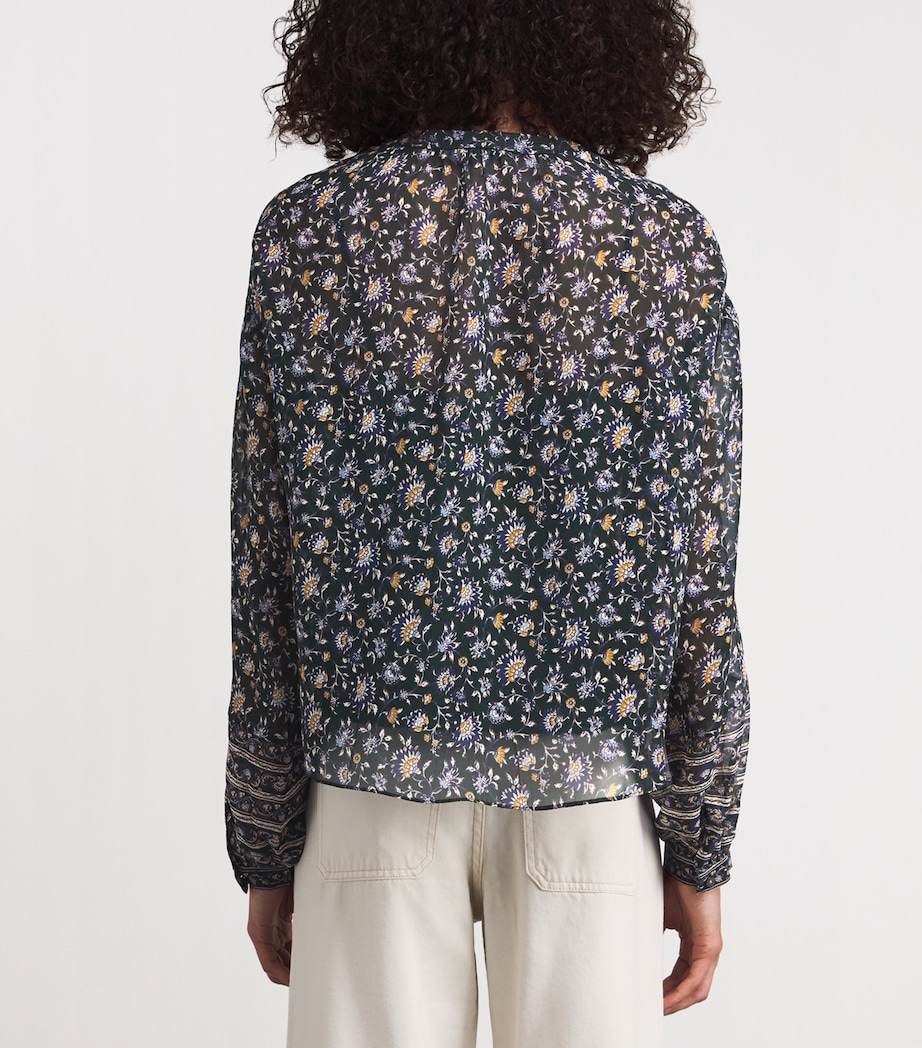 Silk Lollie Blouse G0714 HNTER GRN MLTI Image 4