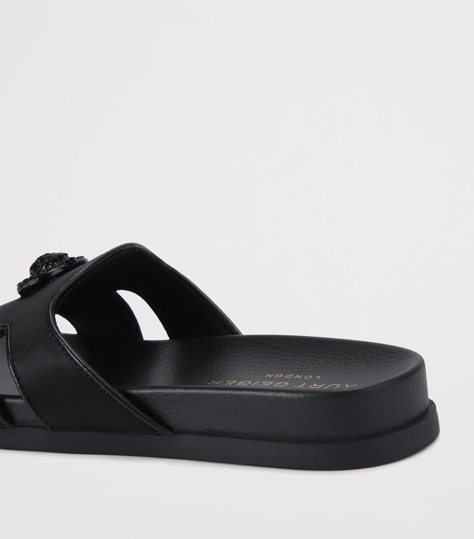 Kurt Geiger London Satin Cut-Out Chelsea Slides Black Image 3