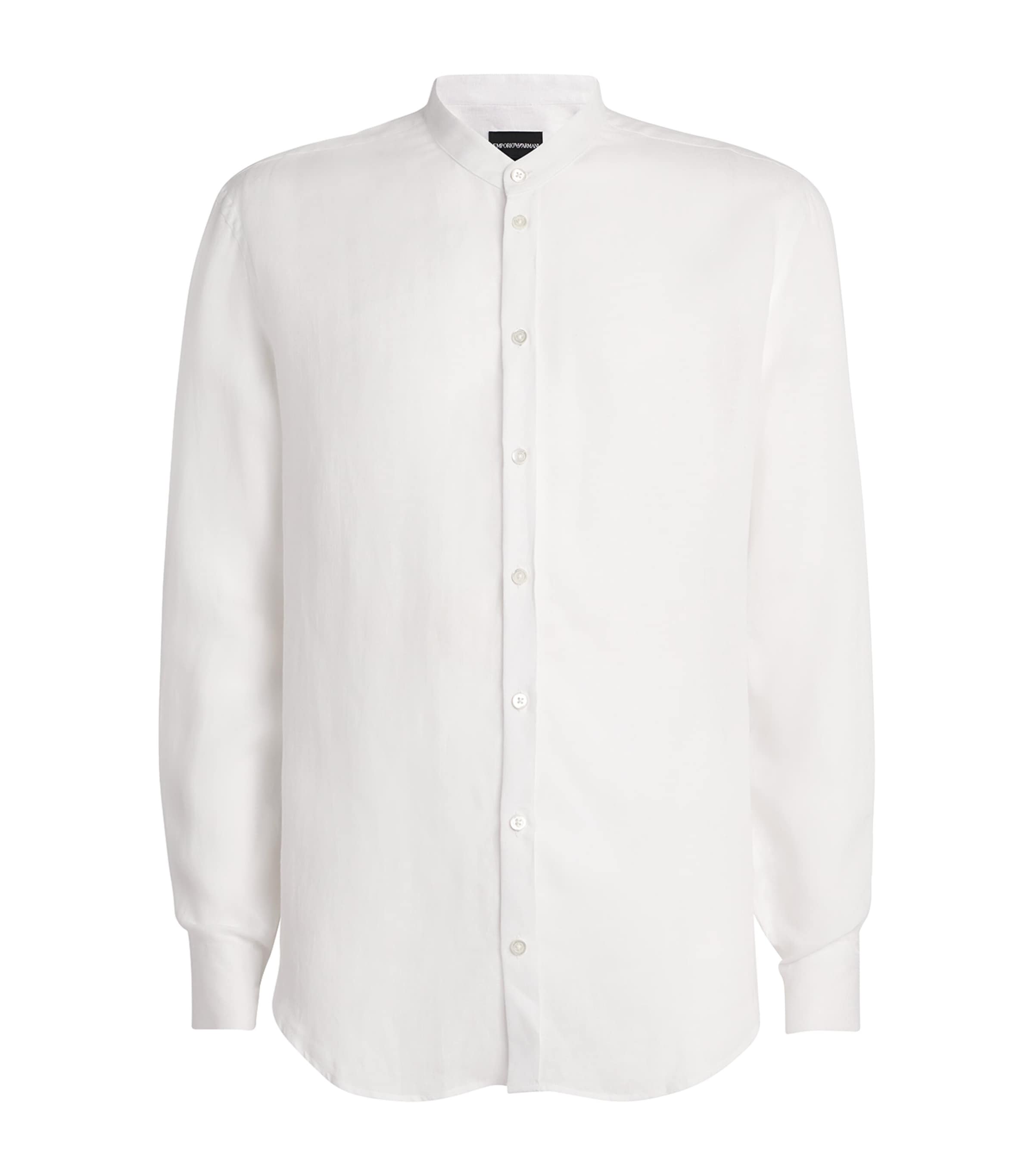 Linen Guru-Collar Shirt 100 Image 1