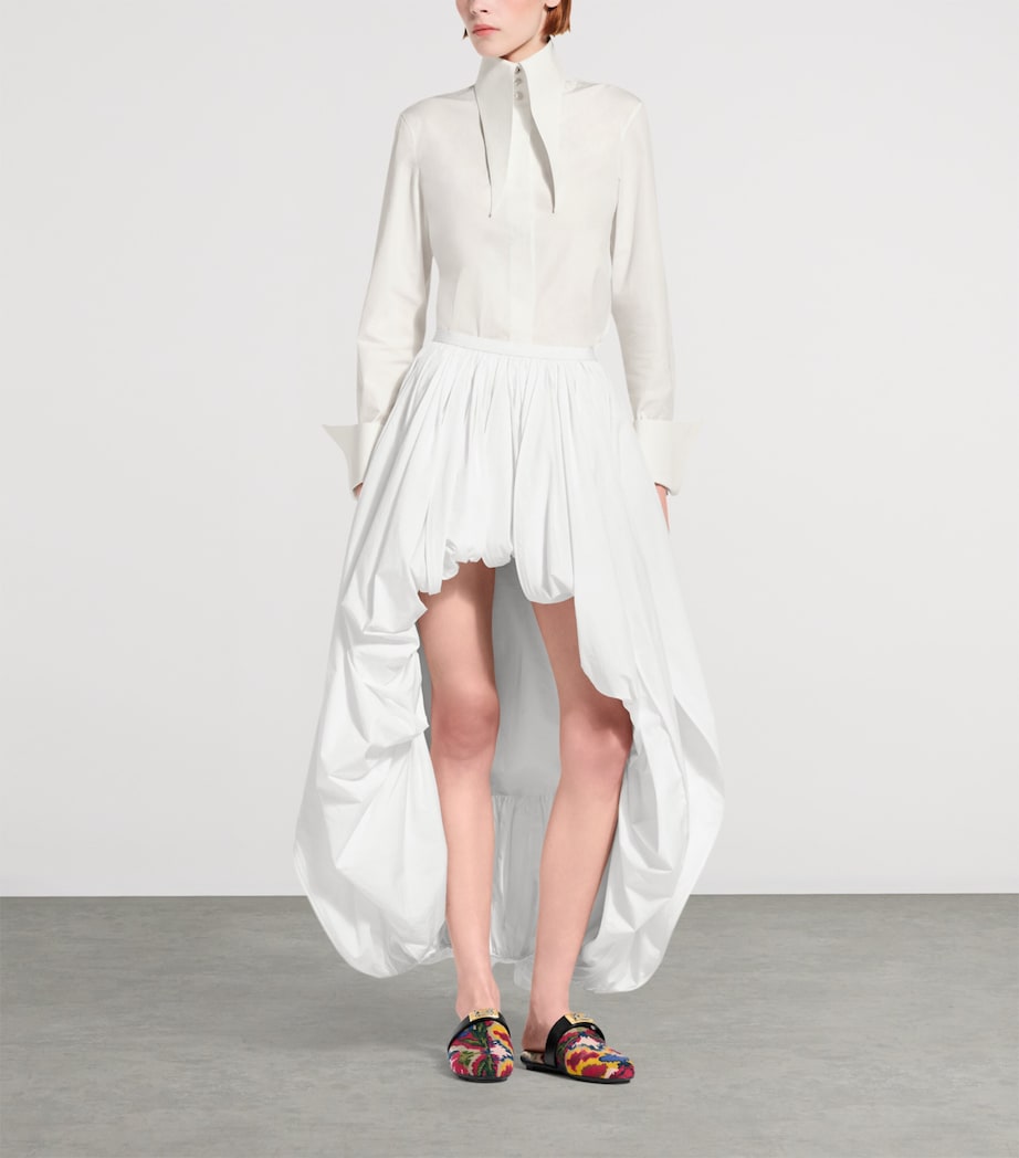 LOUIS VUITTON Womens Asymmetric Balloon Maxi Skirt Optic White Image 2