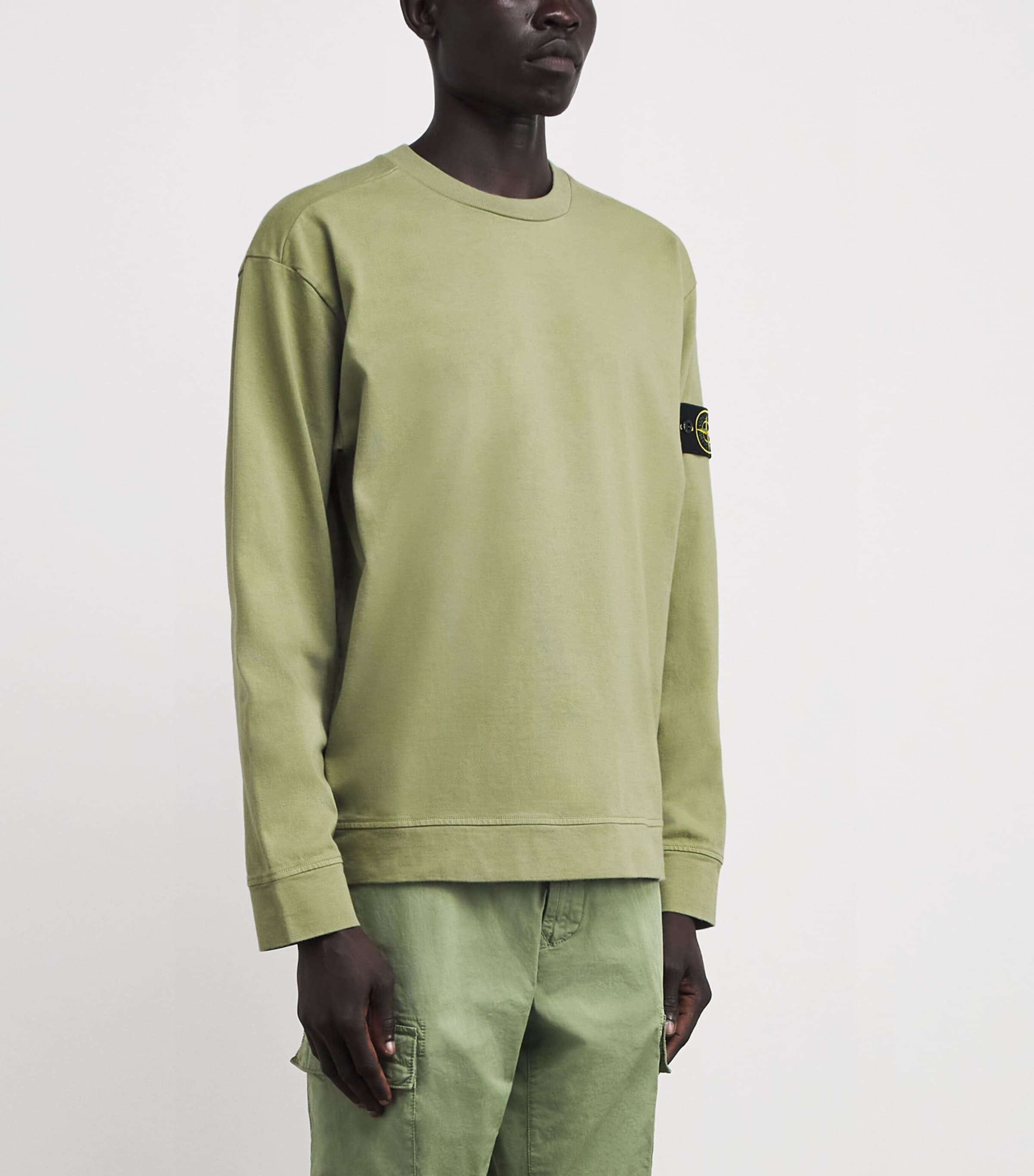 Stone Island Green Cotton Compass Logo Sweatshirt | Harrods US