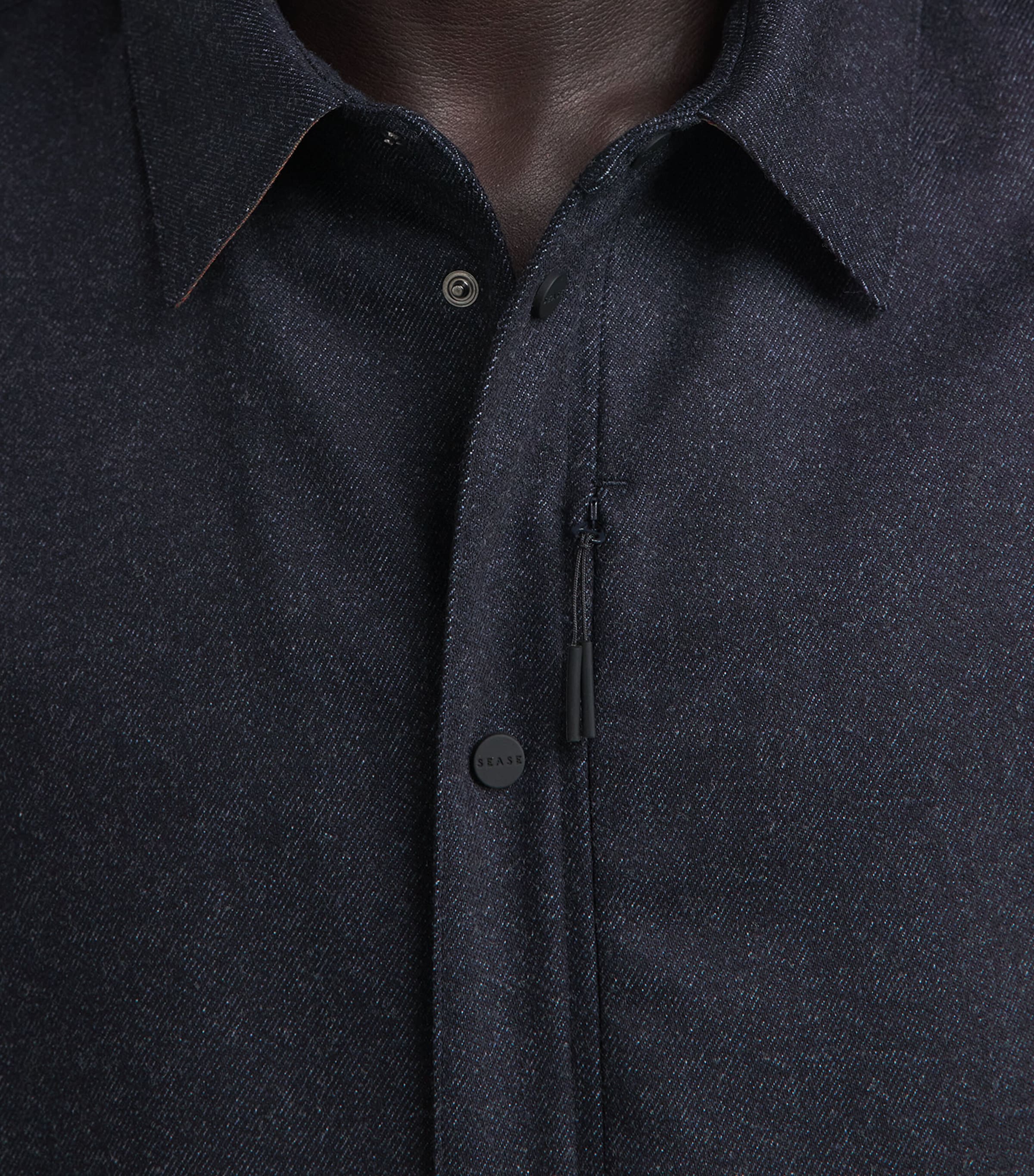 Sease Mens Cotton Padded Gate 2.0 Overshirt Denim Blue Image 3