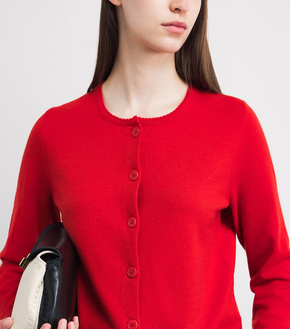 Vince Womens Wool-Cashmere-Blend Cardigan Poppy Image 3