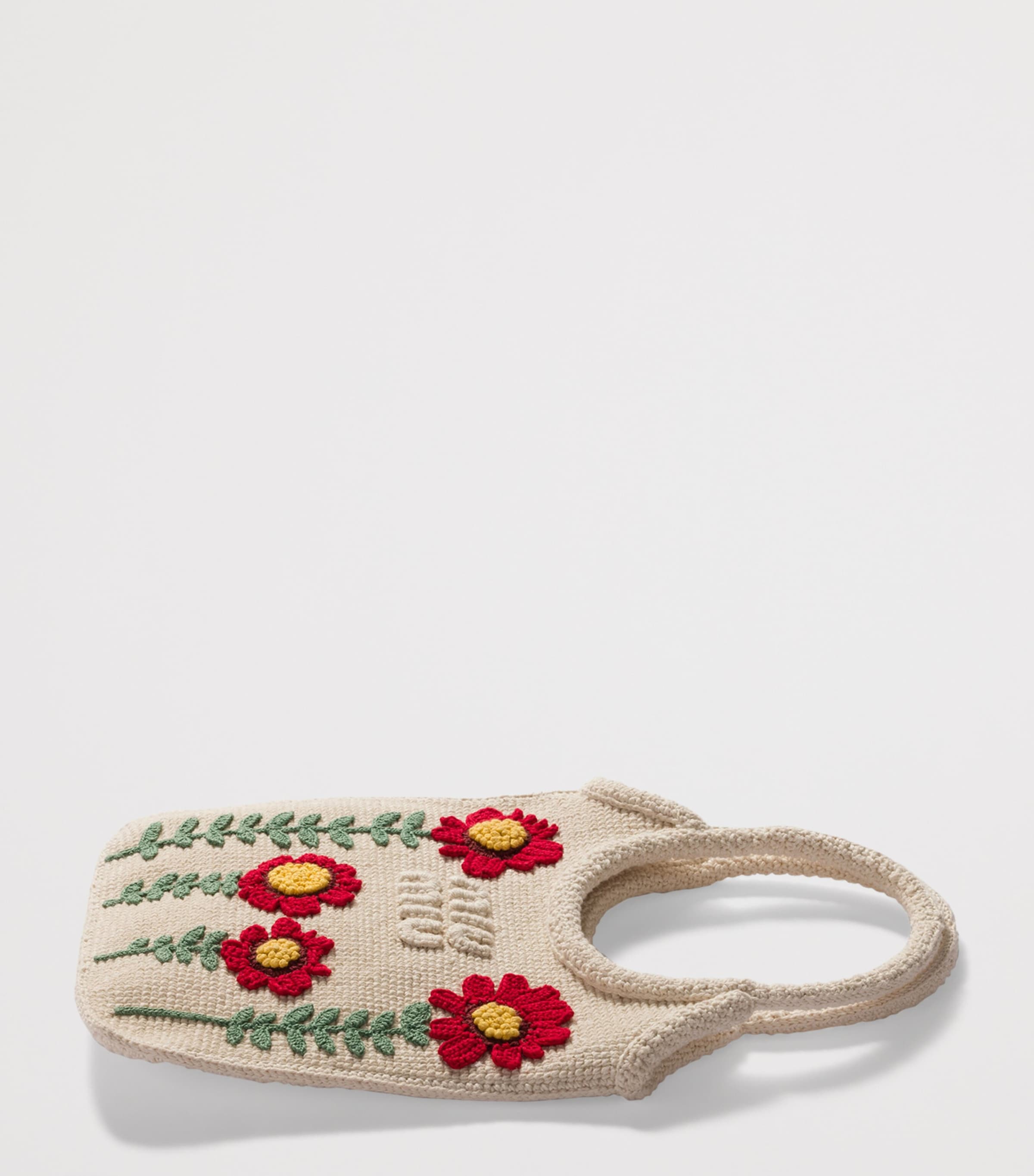 Miu Miu Crochet Ivy Tote Bag Neutral Image 2