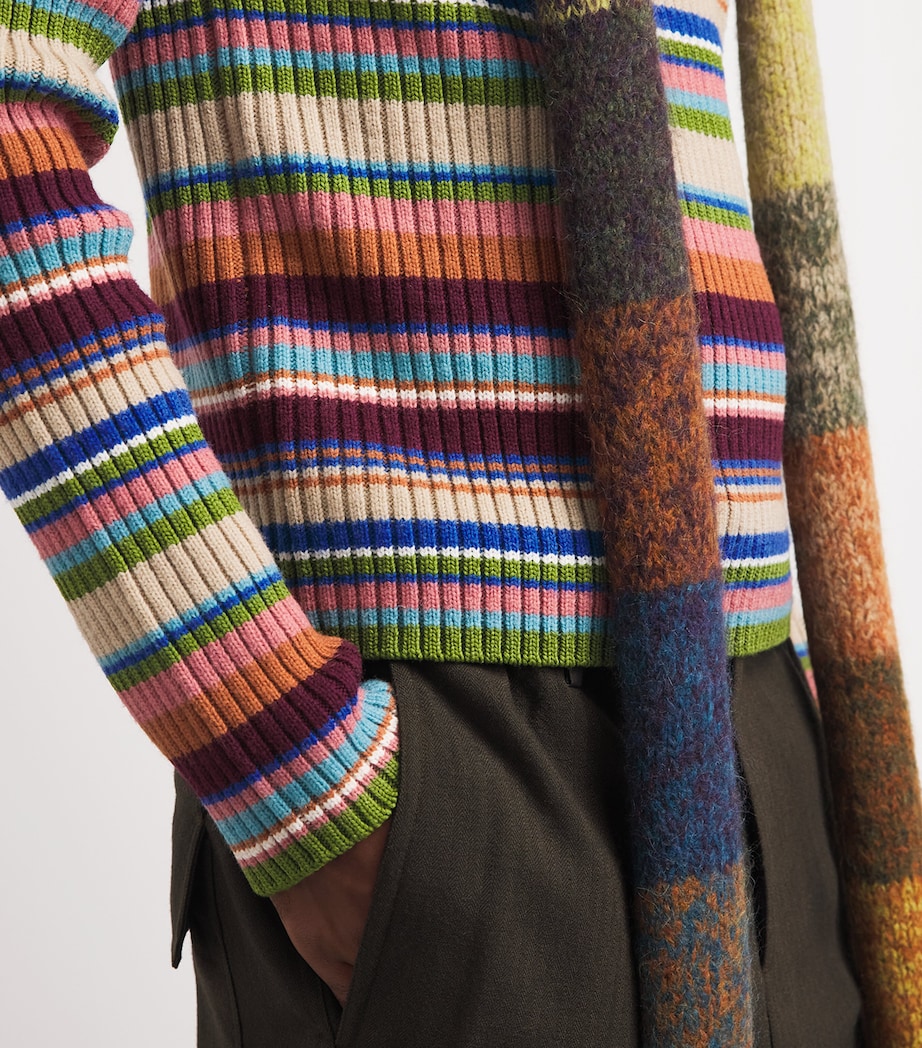DRIES VAN NOTEN Wool Striped Sweater Old Image 3