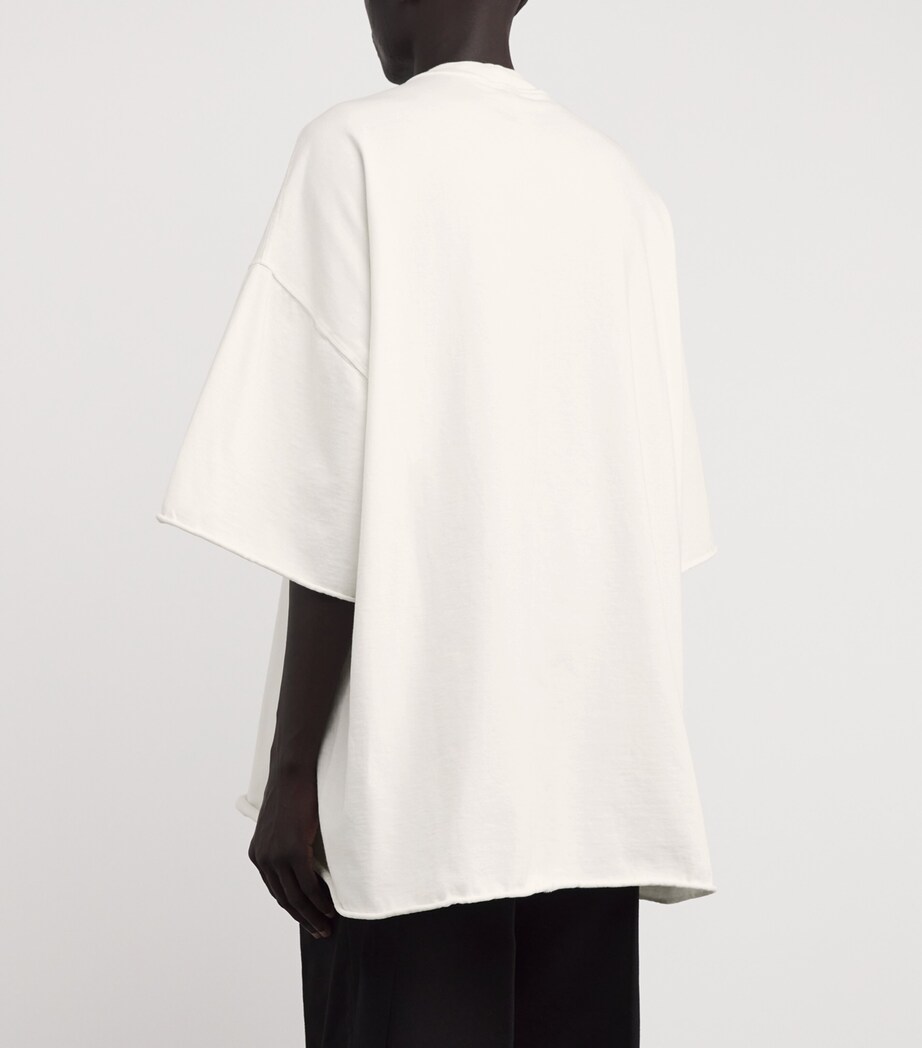 Rick Owens Mens Oversized Organic Cotton Tommy T-Shirt Milk/ Image 4